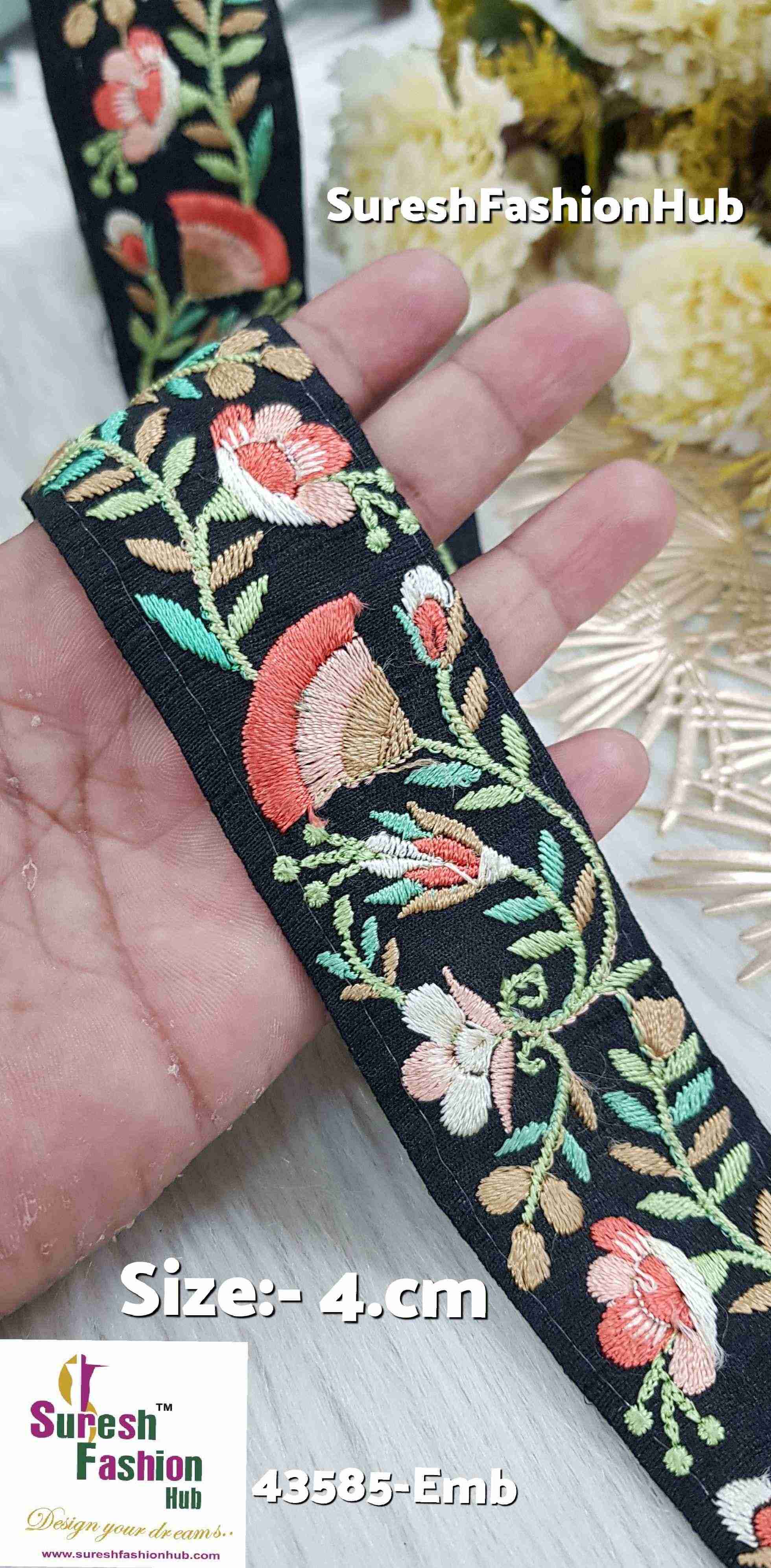 Rust Blossom Delight Lace Trim