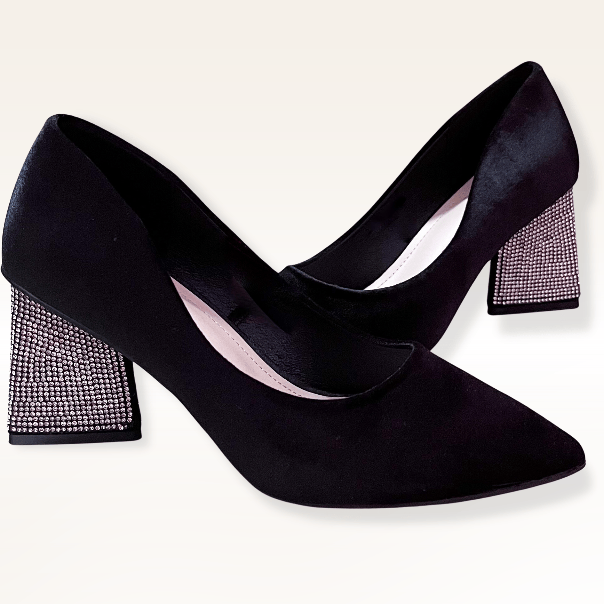 Artesur » christian louboutin round-toe pumps Black patent leather covered  block heels