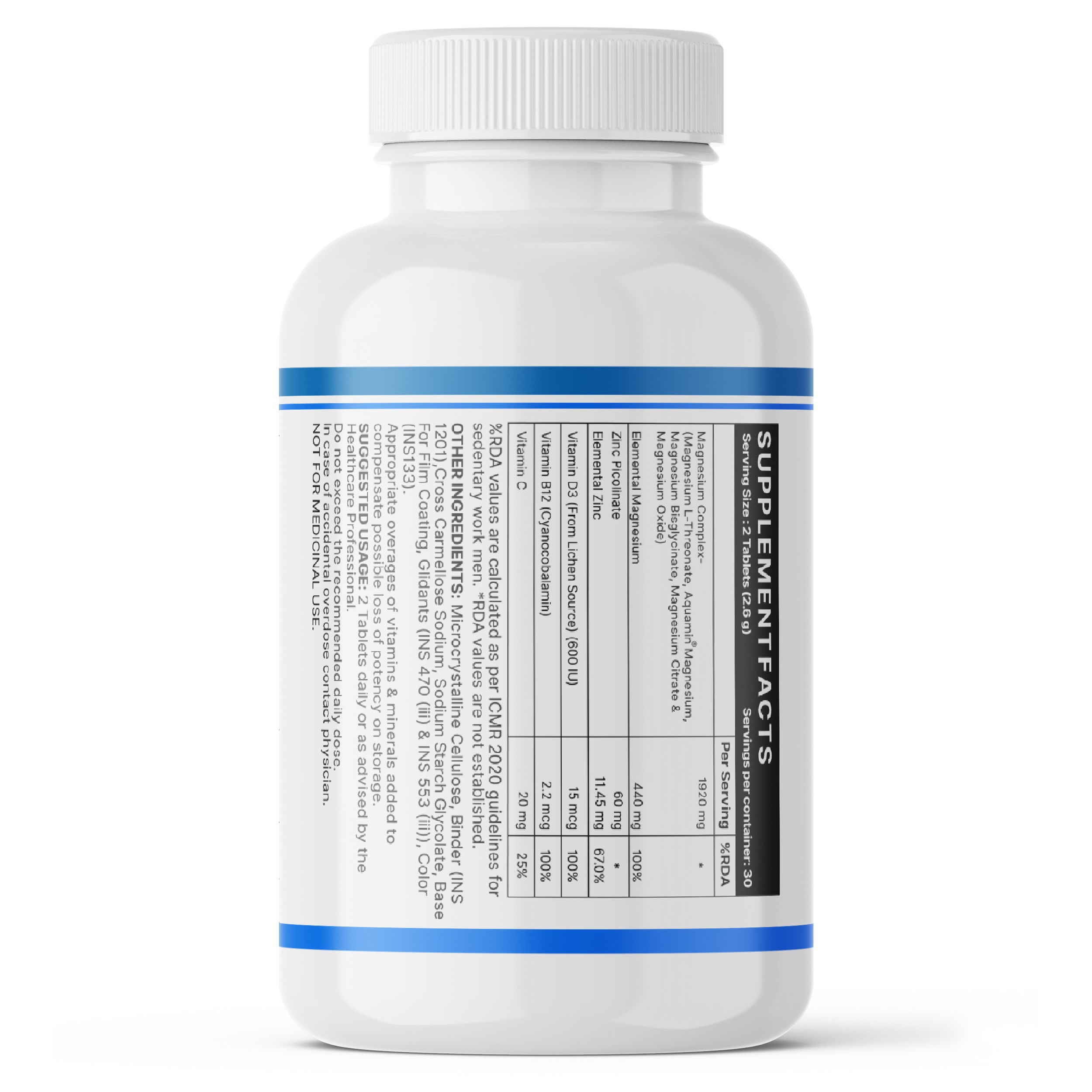 Inlife | Magnesium 5X Complex, 440 mg (Elemental Mg) Tablets | 60 Tablets