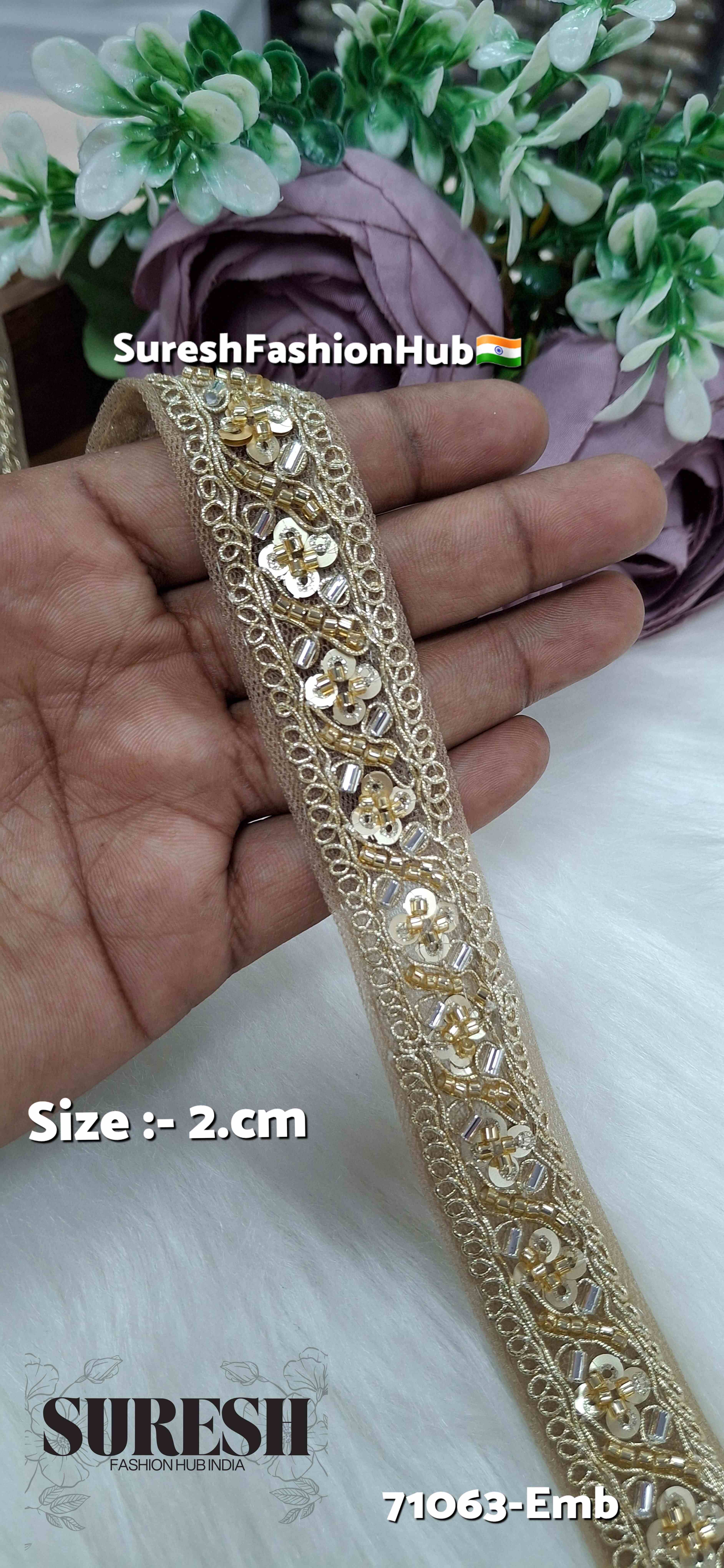 Gold & Silver Harmony Embroidery Border