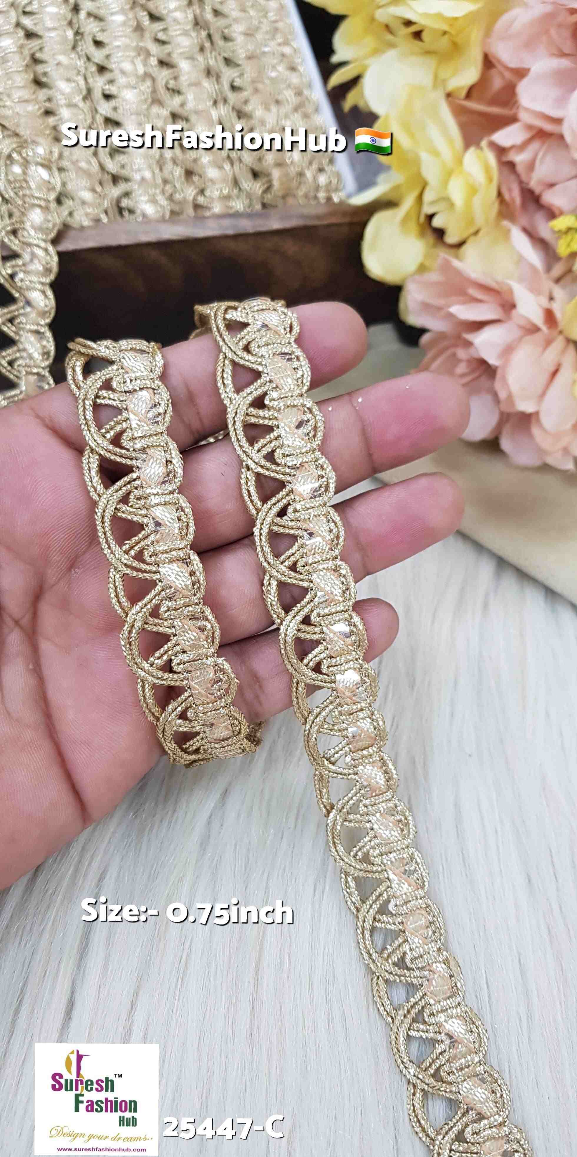 Pearl Scalloped Jhalar Cutwork Lace