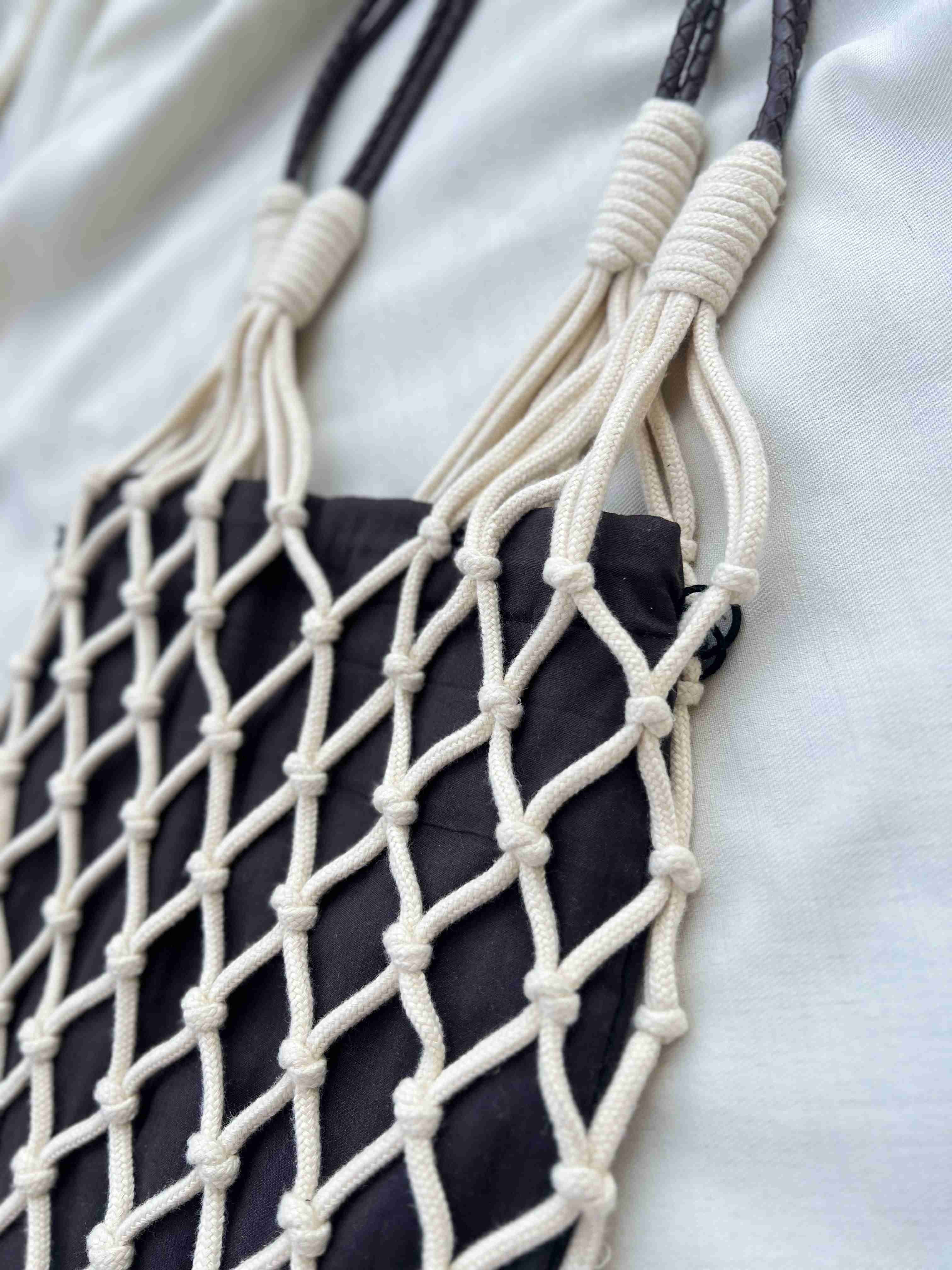 "PRADA" inspired Macrame Tote Bag