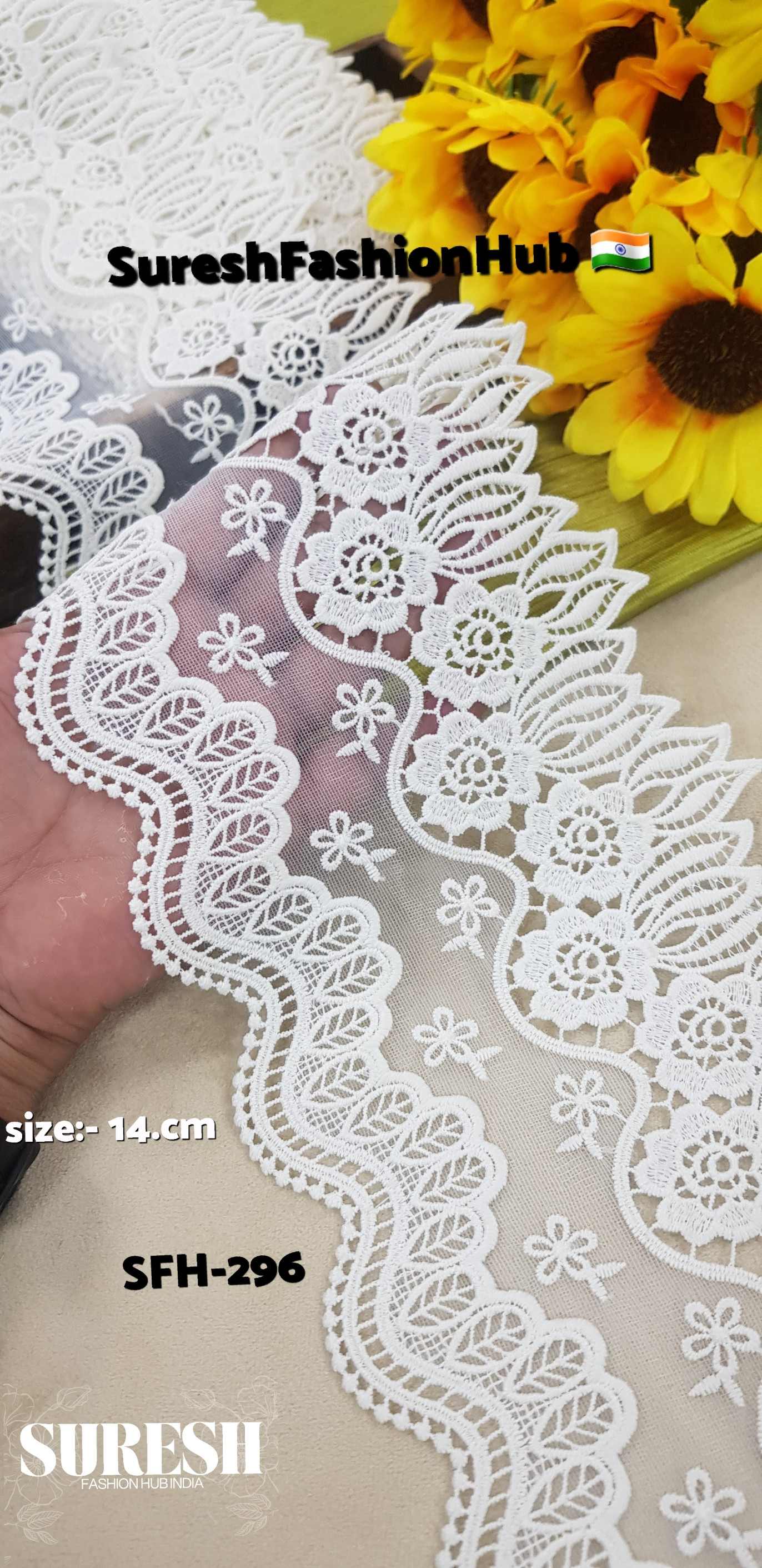 Aura Bloom Dual Scallop Lace – White - SFH-296
