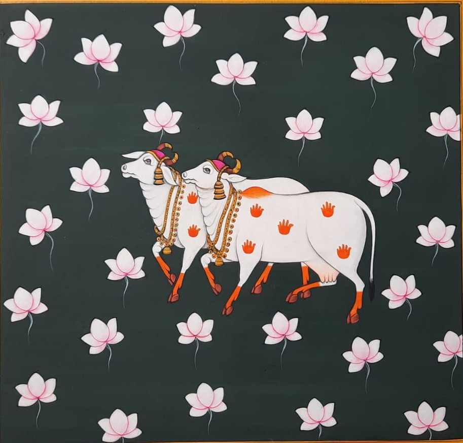 Two Cow Pichwai Painting