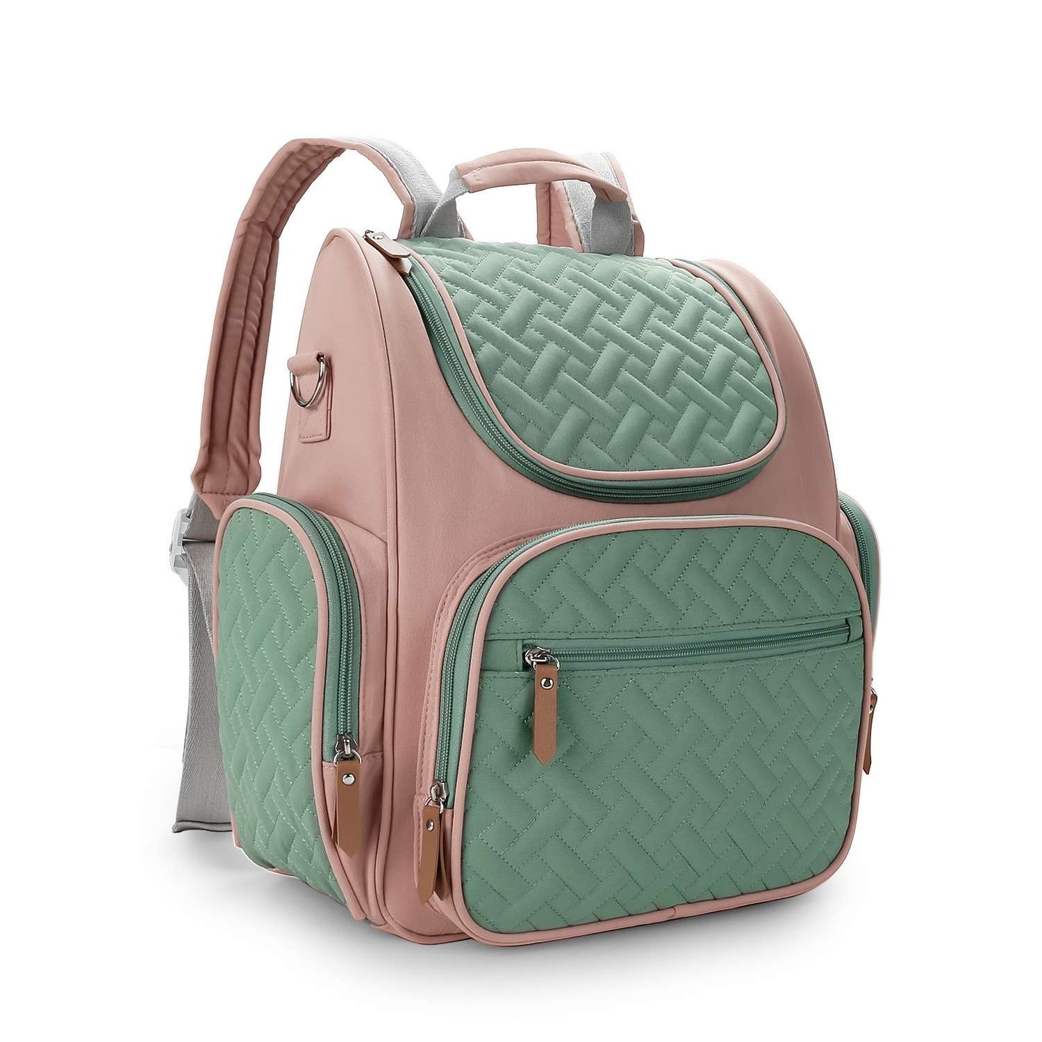 Blush and Breeze Quilted Diaper Bag