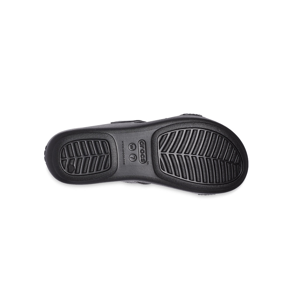 Crocs Ladies’ Monterey Metallic Slip-On Wedge in Black