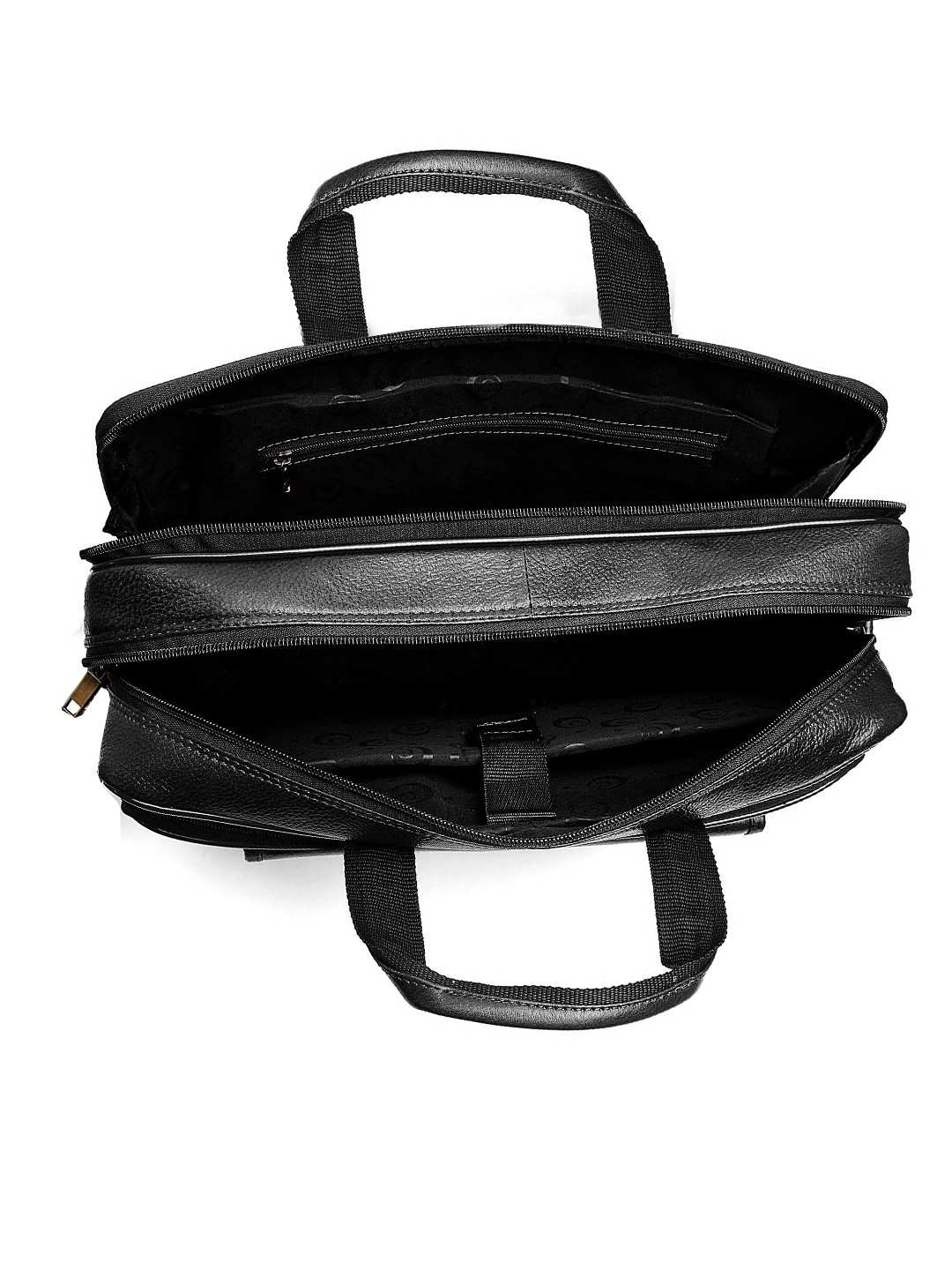 WildHorn 100 Genuine Leather Black Laptop Bag for Men