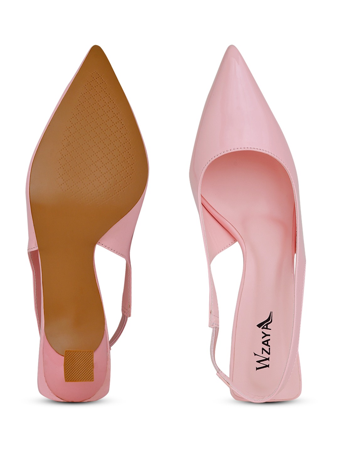 Rose Pink Pointed-Toe Slingback Heels