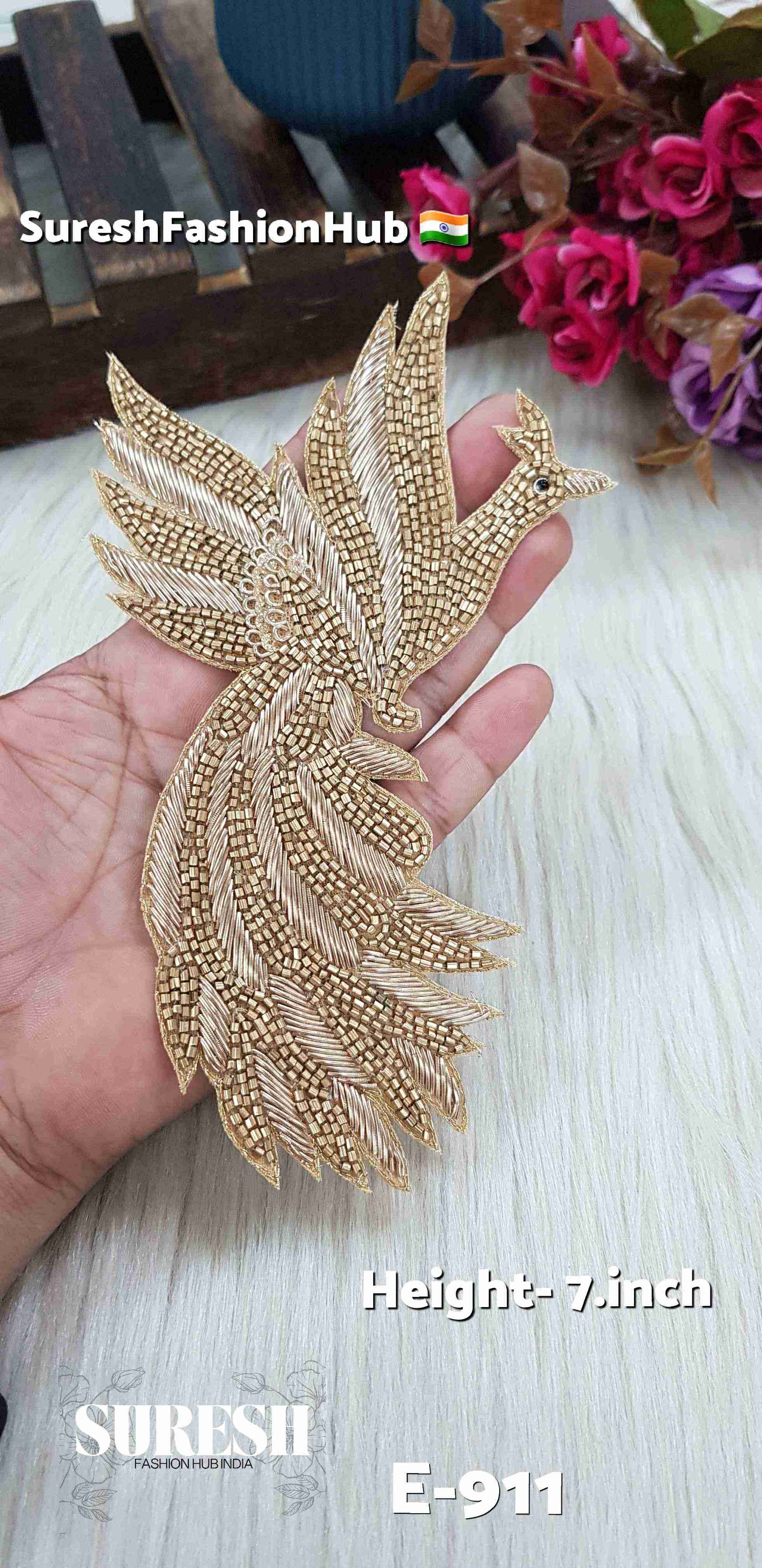 Matt Gold Right Facing Flying Peacock Patch – E-911