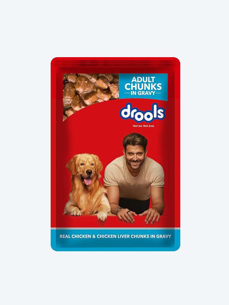 Drools Real Chicken & Chicken Liver Chunks in Gravy Adult Dog Wet Food