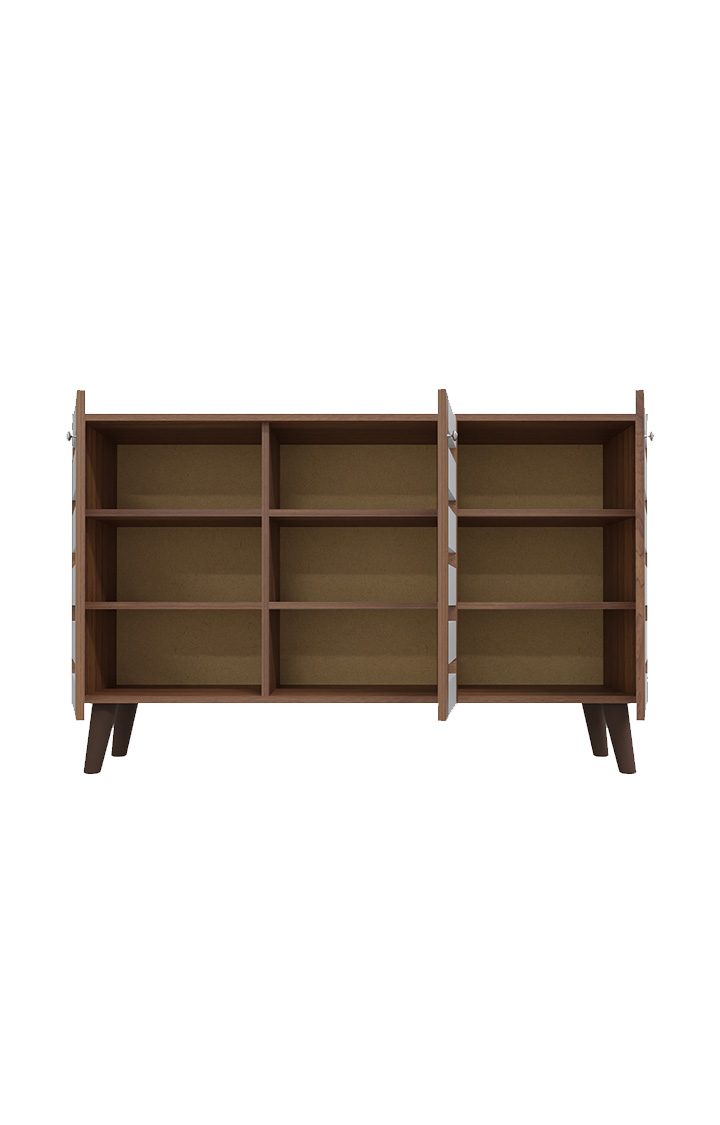 neudot Attic Horizon 3 Door Engineered Wood Shoerack | Footwear Organizer |9 Shelves | Shoe Stand | Slipper Sandals Stand | Wooden Shoe Rack for Home (Finish Color -Frosty White, Knock Down)