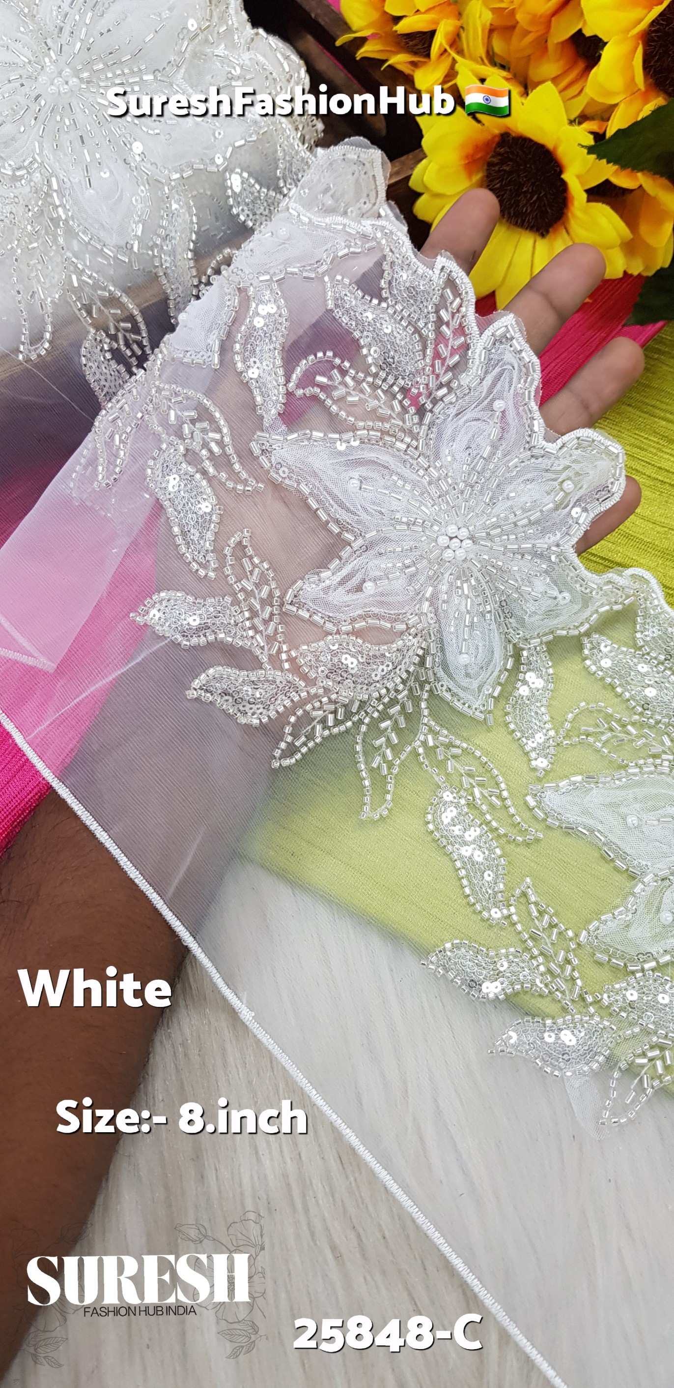 White Luxe Floral Organza Lace