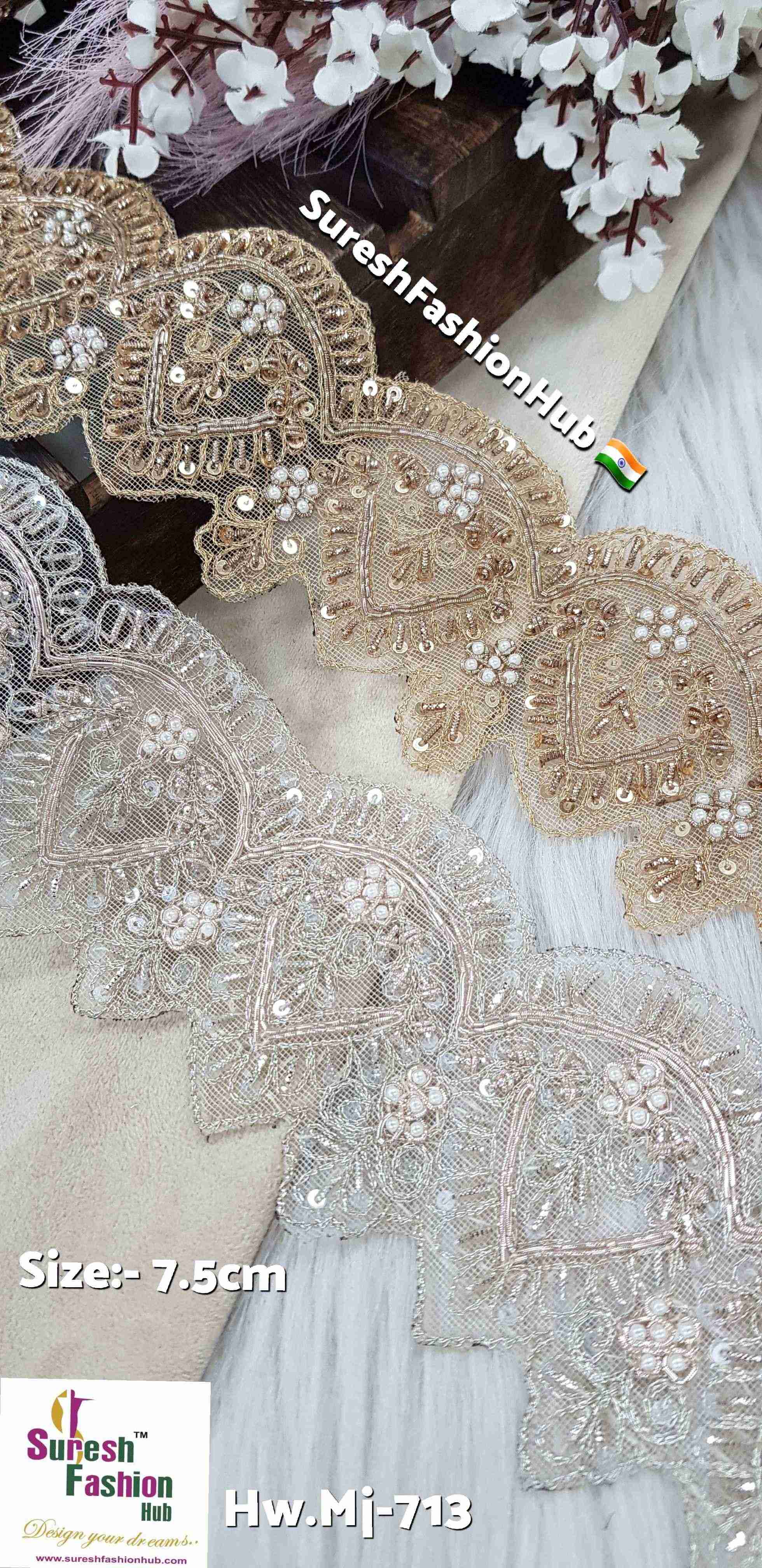  Golden Scallop Matt Floral Lace