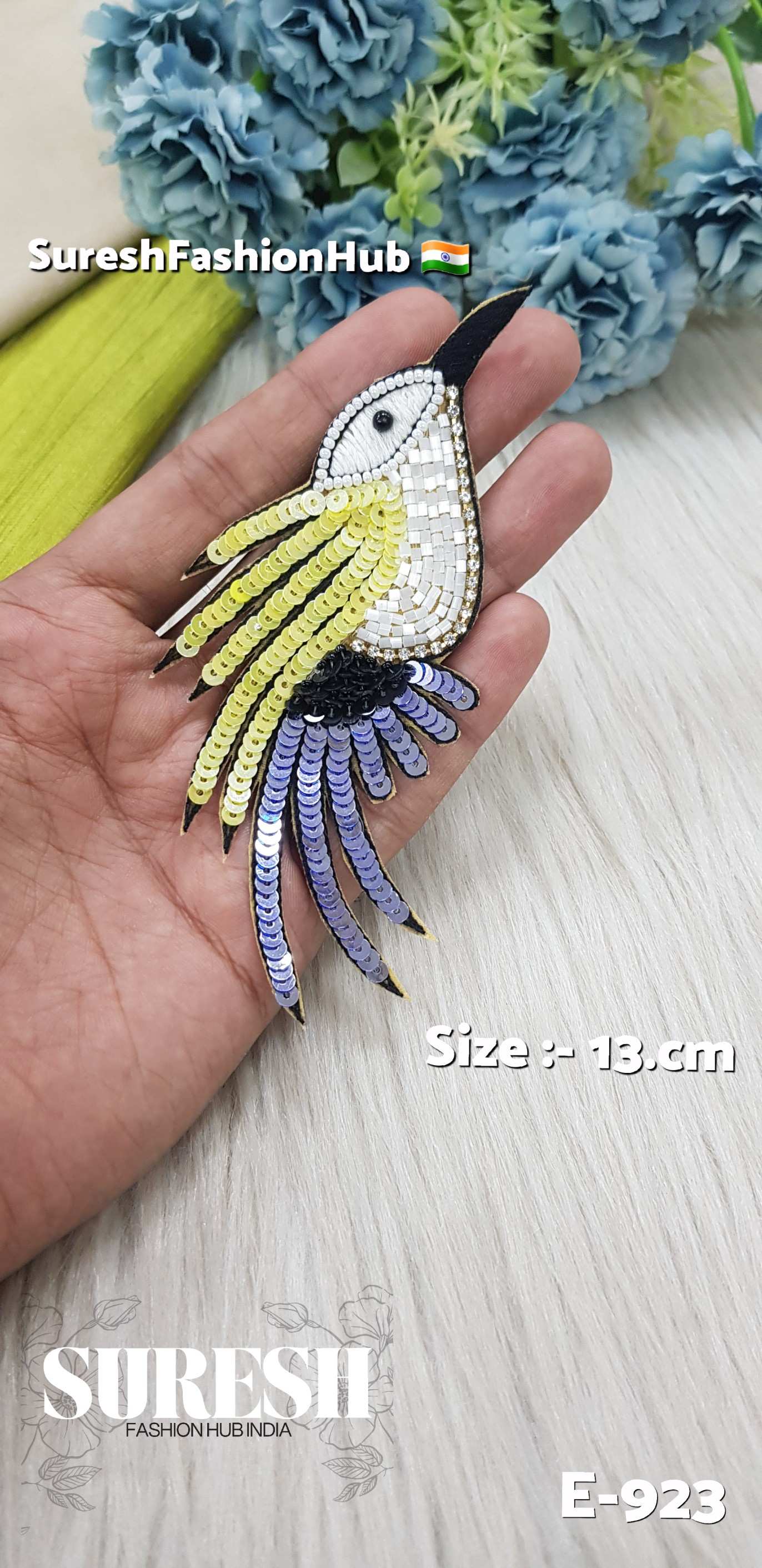 E-923 Lemon Right Side Humming Bird Patch