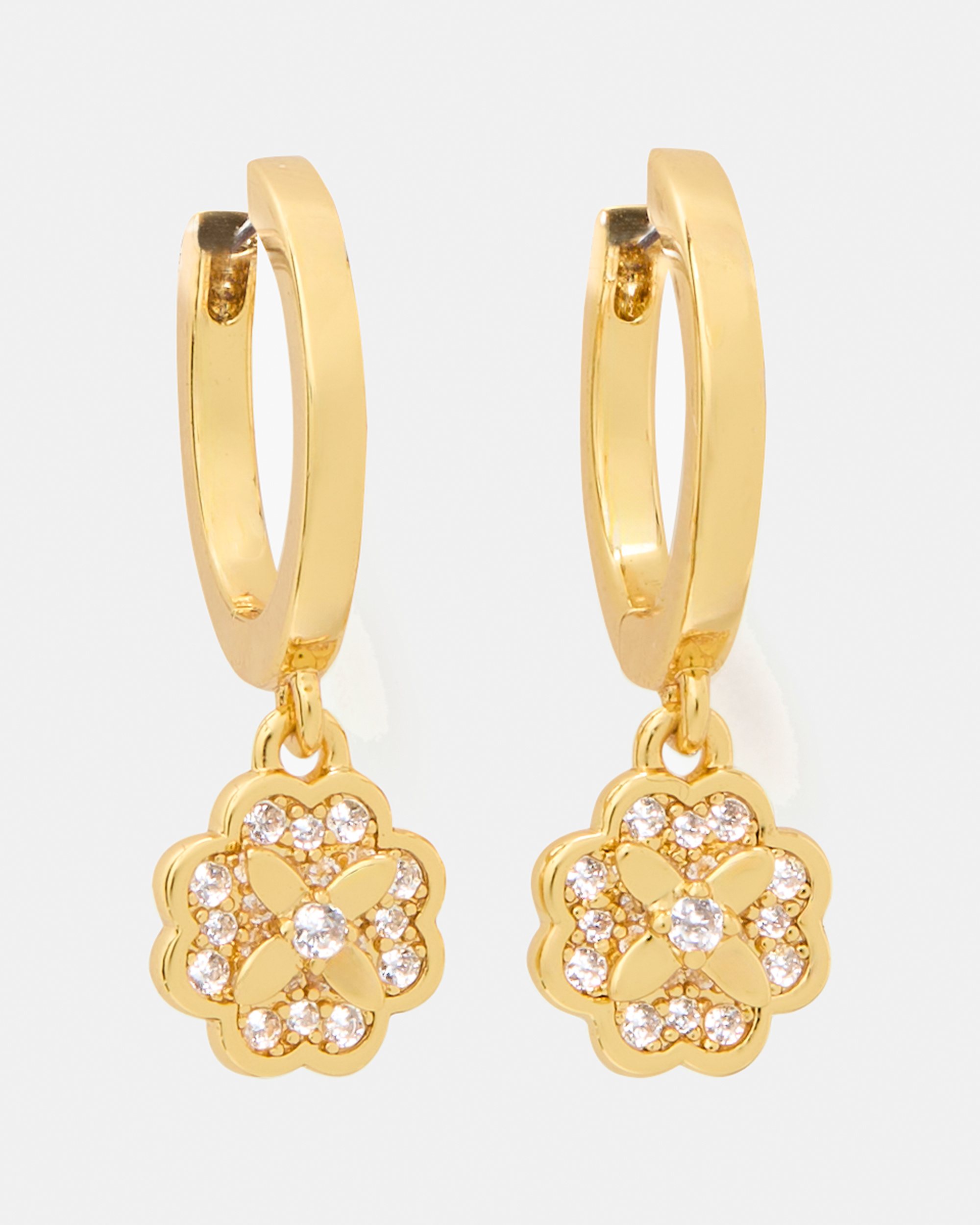 Heritage Bloom Huggie Drop Earrings
