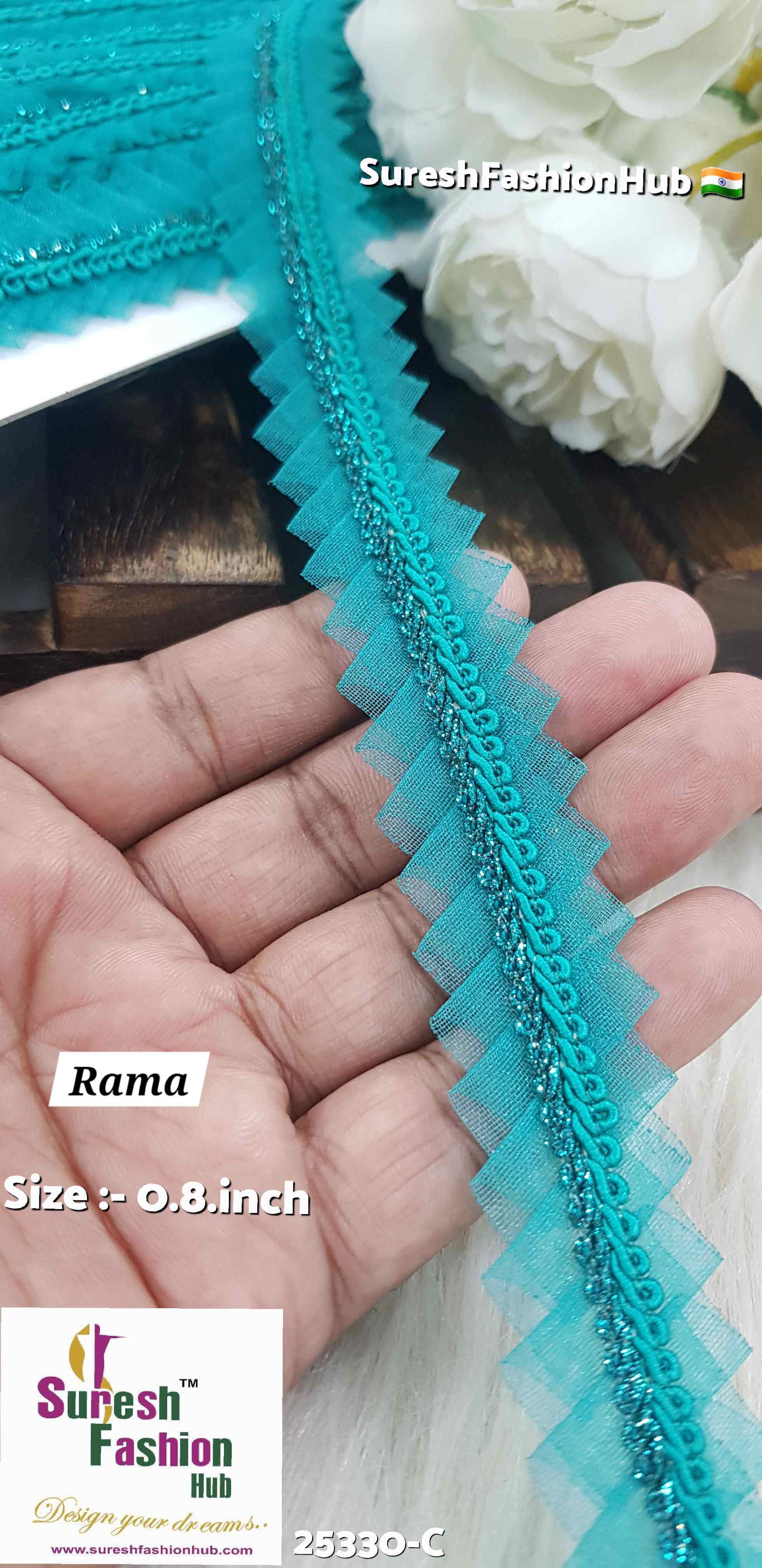 "Intricate Decorative Jhalar Lace with Cutwork Design for Festive Attire"