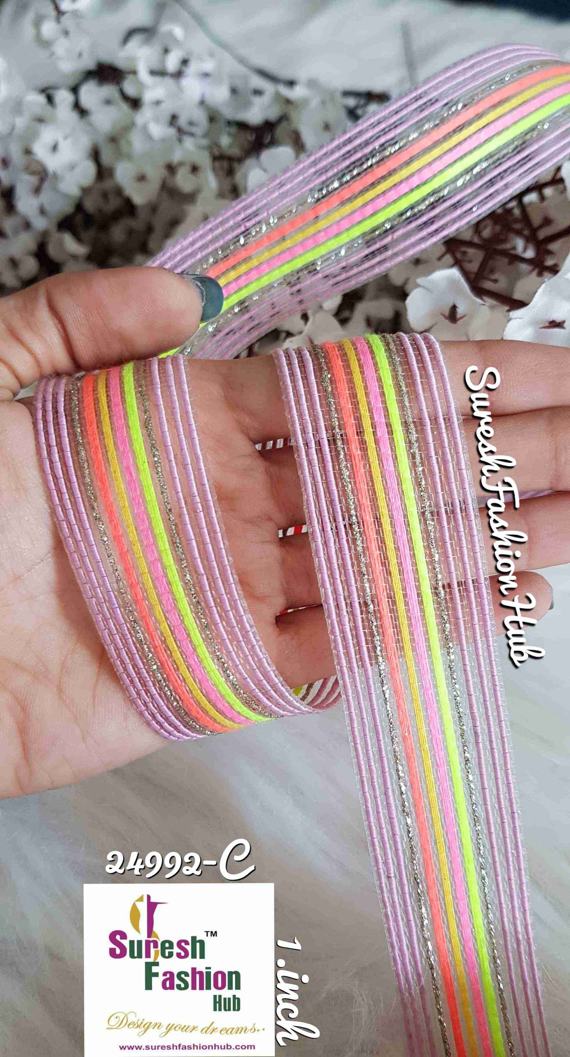 Pink & Neon Colors Mix Decorative Trim