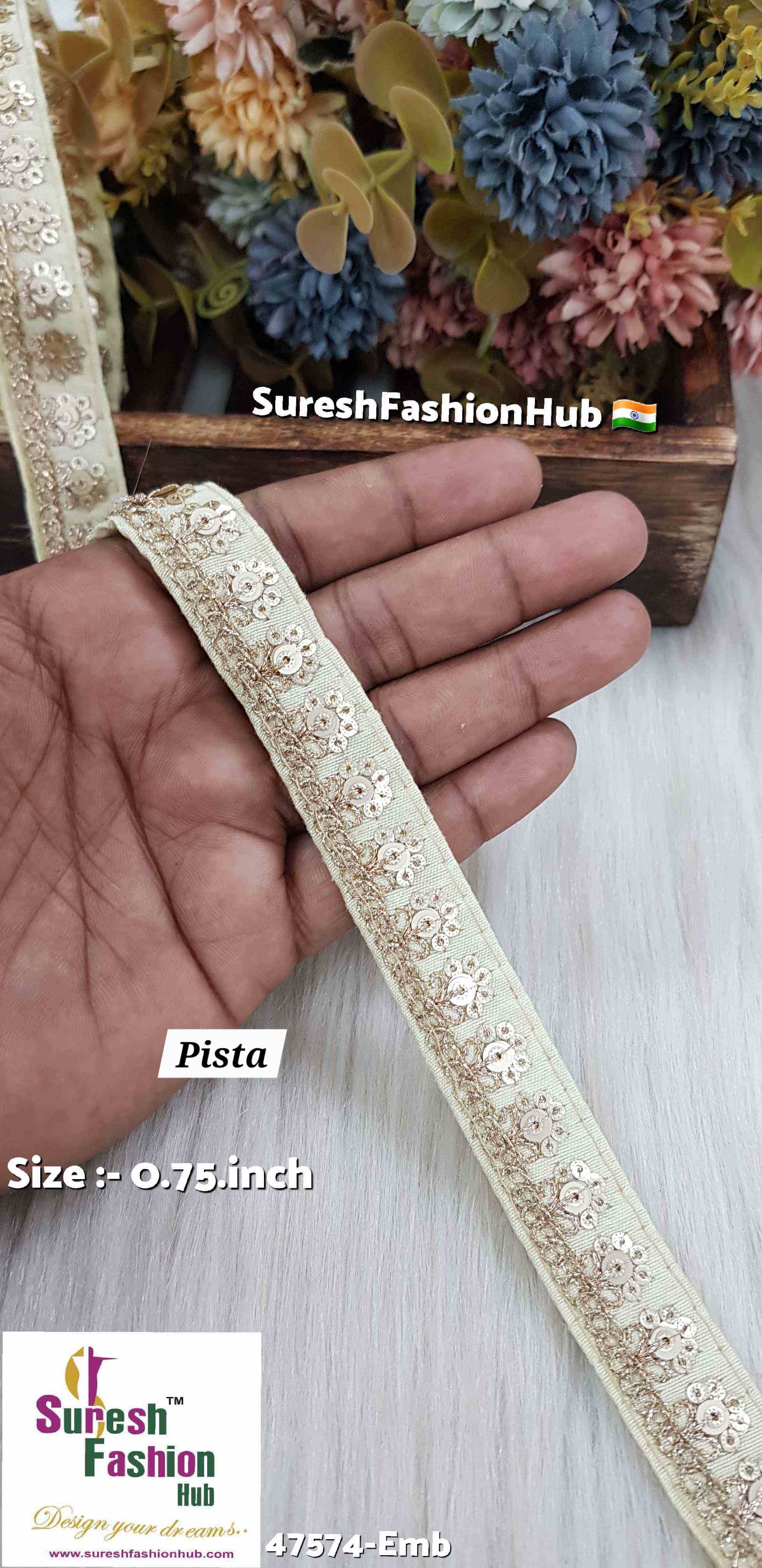 Embroidery Pista Delight Surat Silk