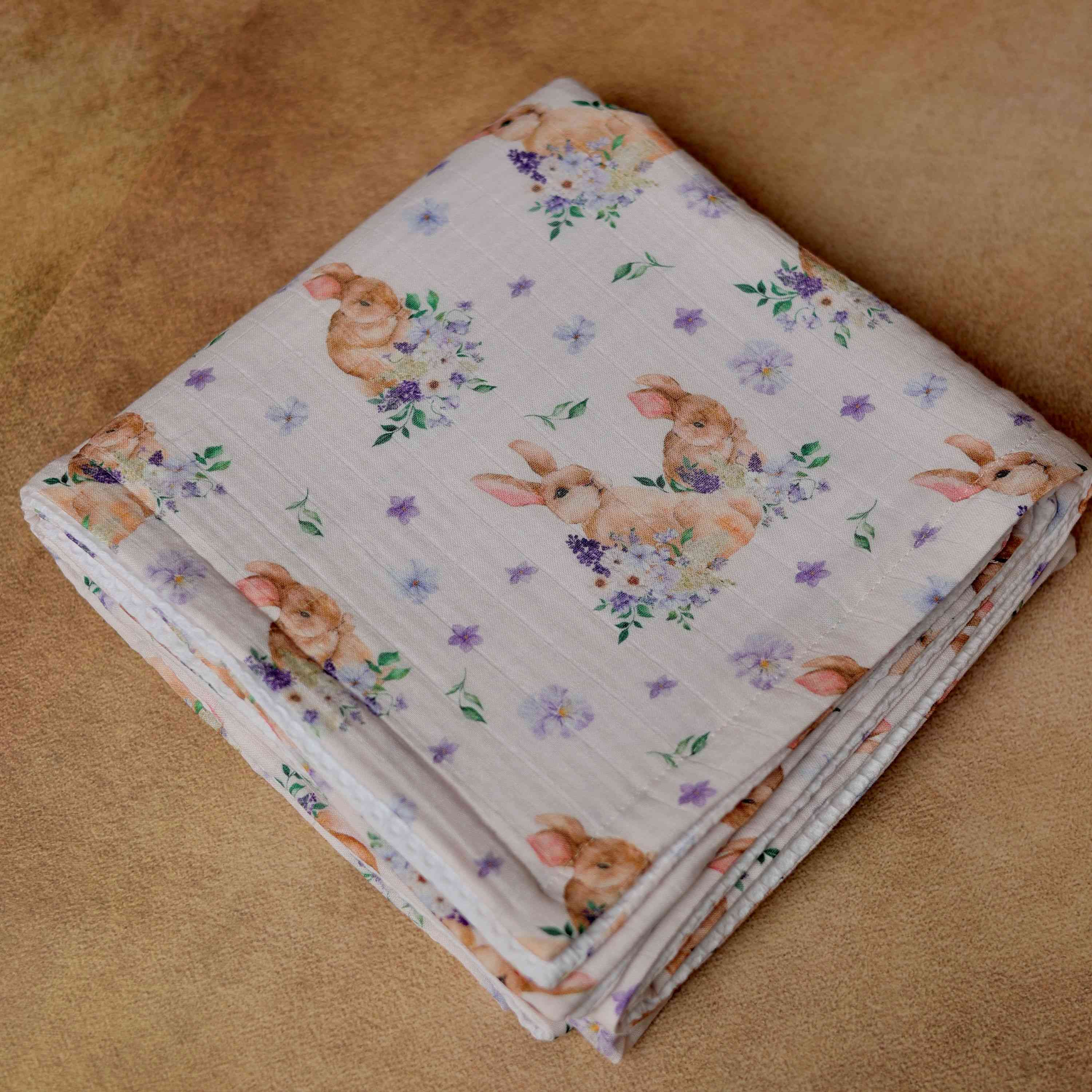 Squirrel Snuggles Muslin Blanket