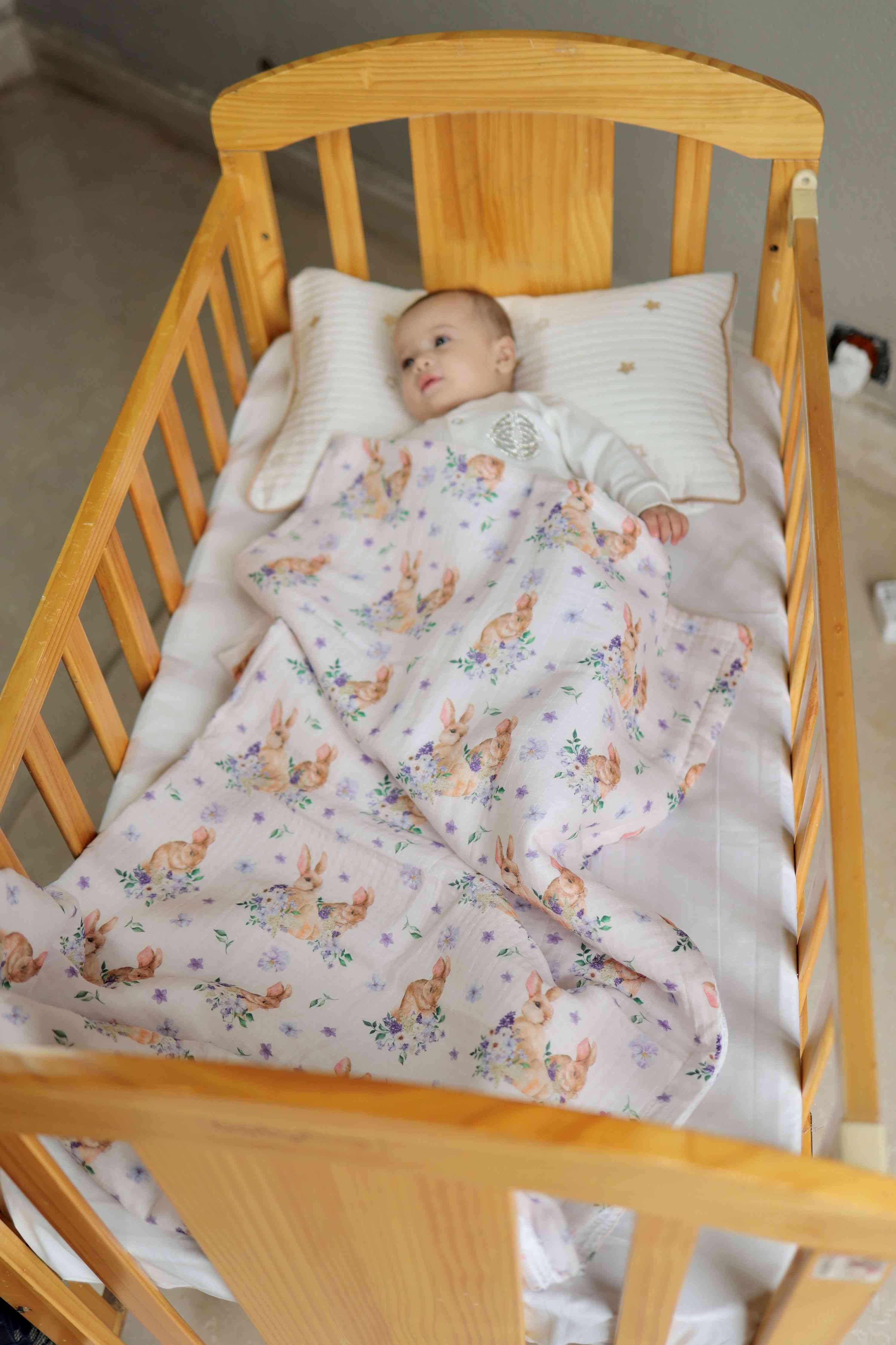 Squirrel Snuggles Muslin Blanket