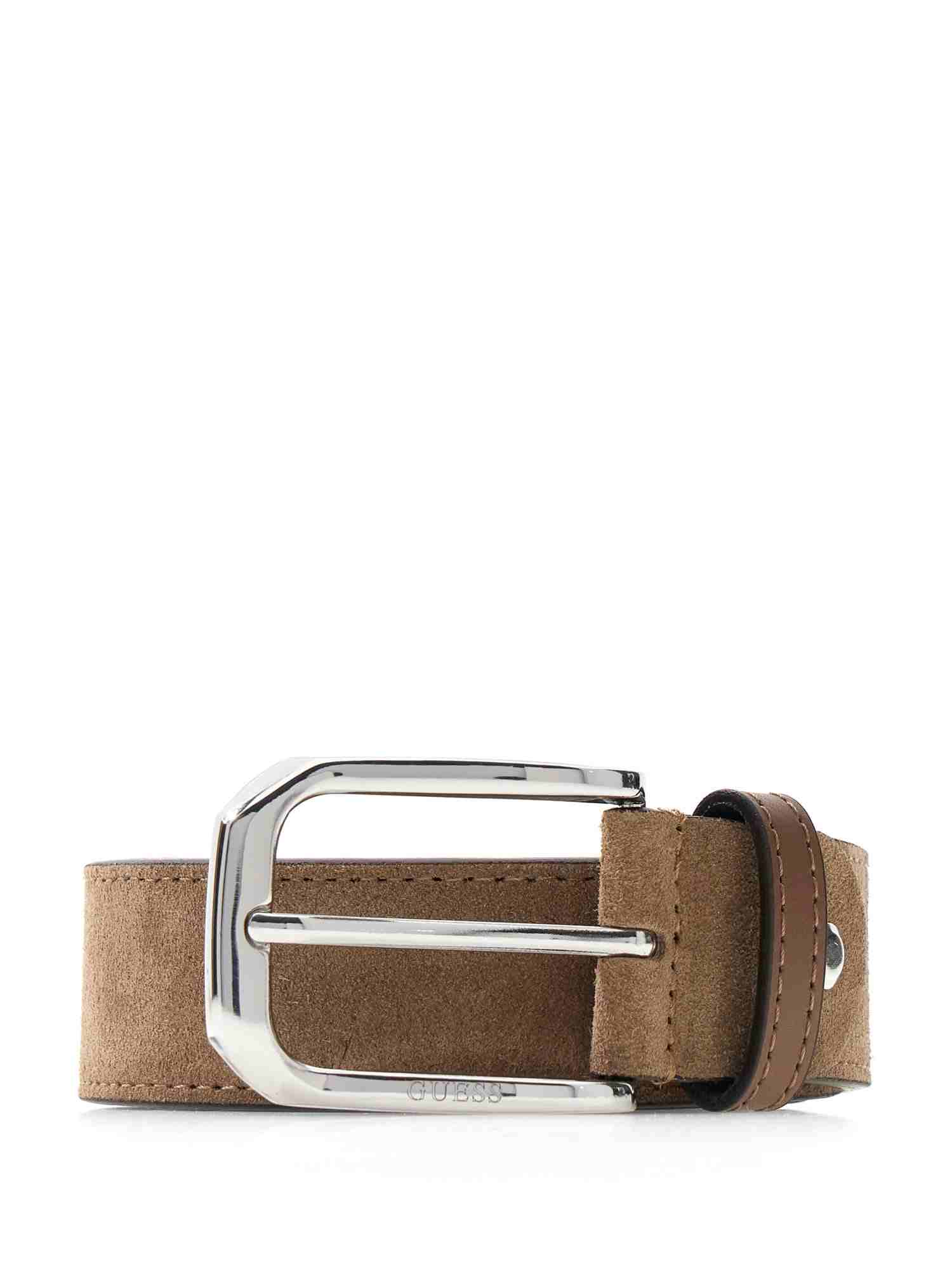 Guess Beige Leather Solid Men Belt