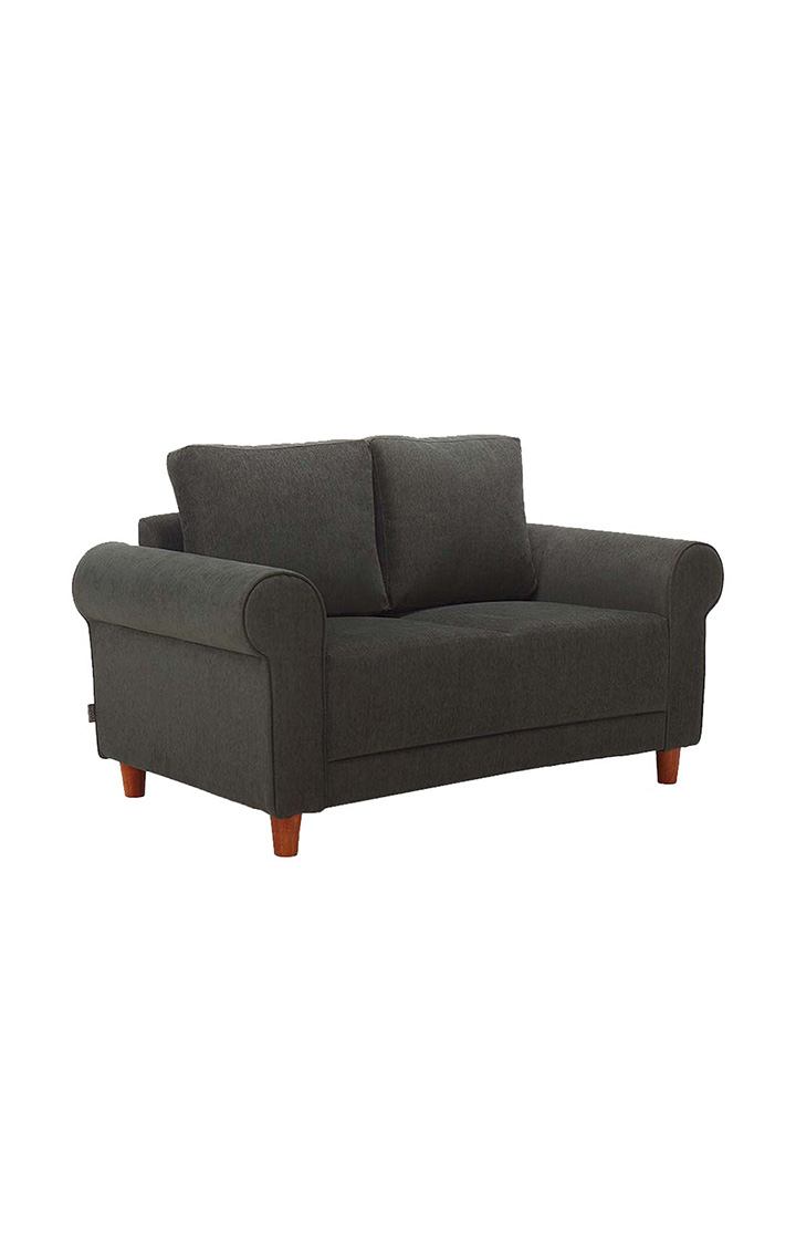 neudot Melody Sofa for Living Room |2 Persons Sofa|Premium Fabric with Padded Cushioned Armrest | Solid Wood Frame|2 Seater in Slate Grey Color