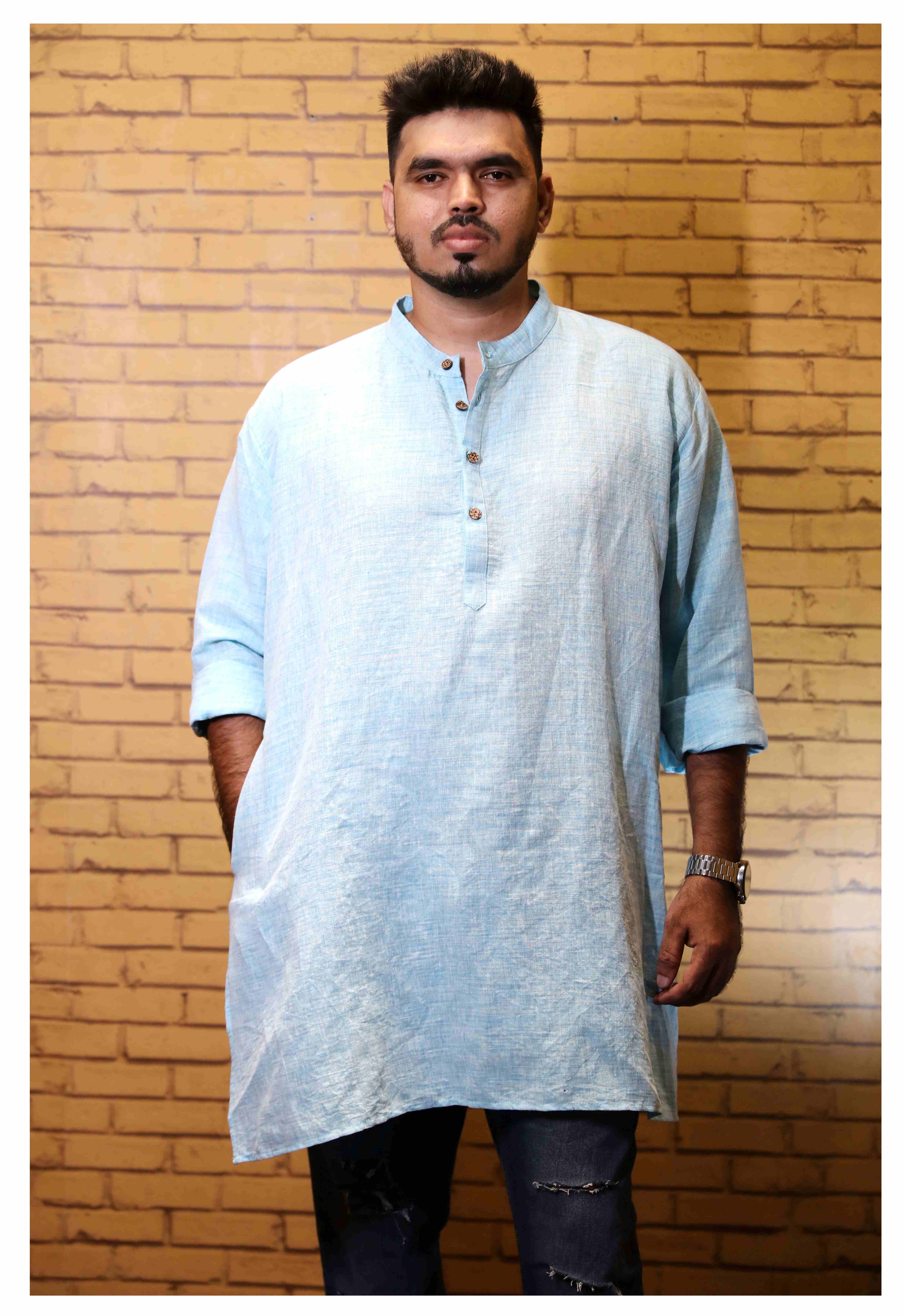 Men’s Linen Short Kurta