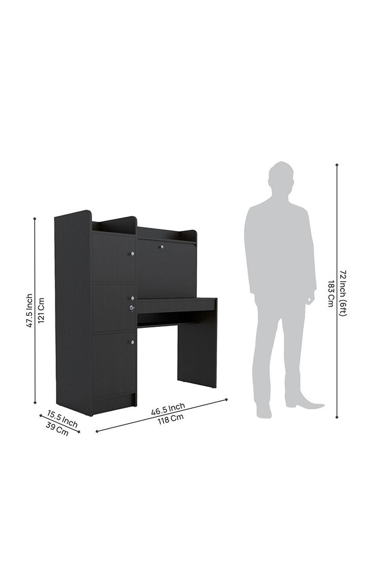 neudot Vision 3 Door Engineered Wood Study Table | Multi-Purpose Study Table | Computer Table for Students | Desk for Work from Home | 1 Year Warranty - Wenge Finish