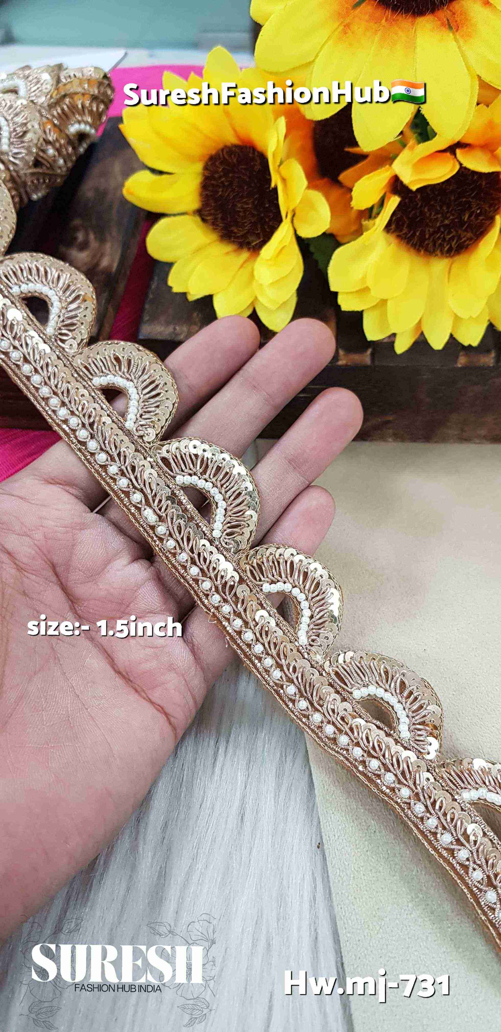 Zardozi One-Side Scalloped Border