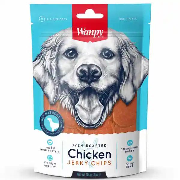 Wanpy Oven Roasted Chicken Jerky Chips Dog Treats 100g
