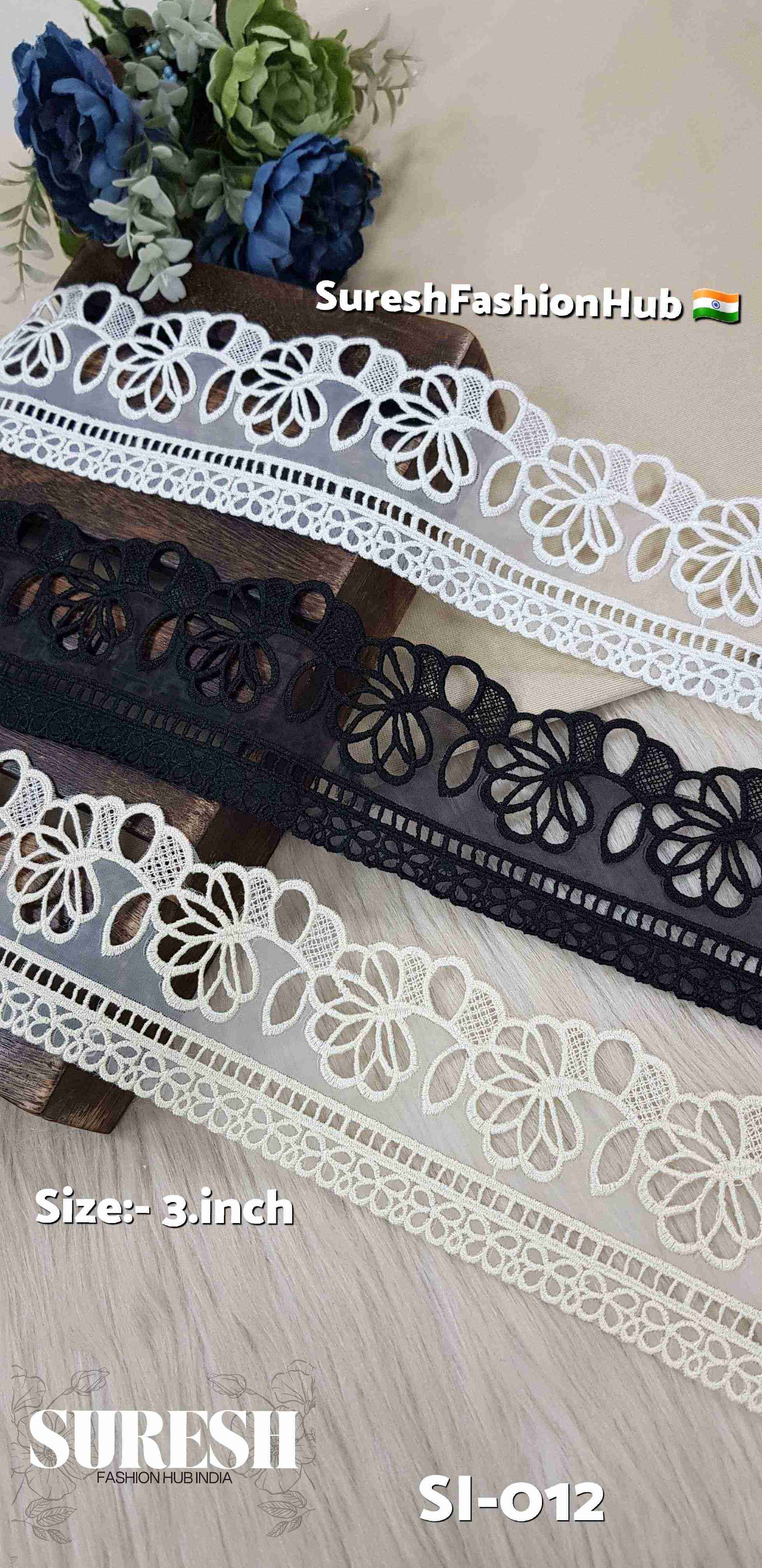 Royal Elegance White Organza Cutwork Lace
