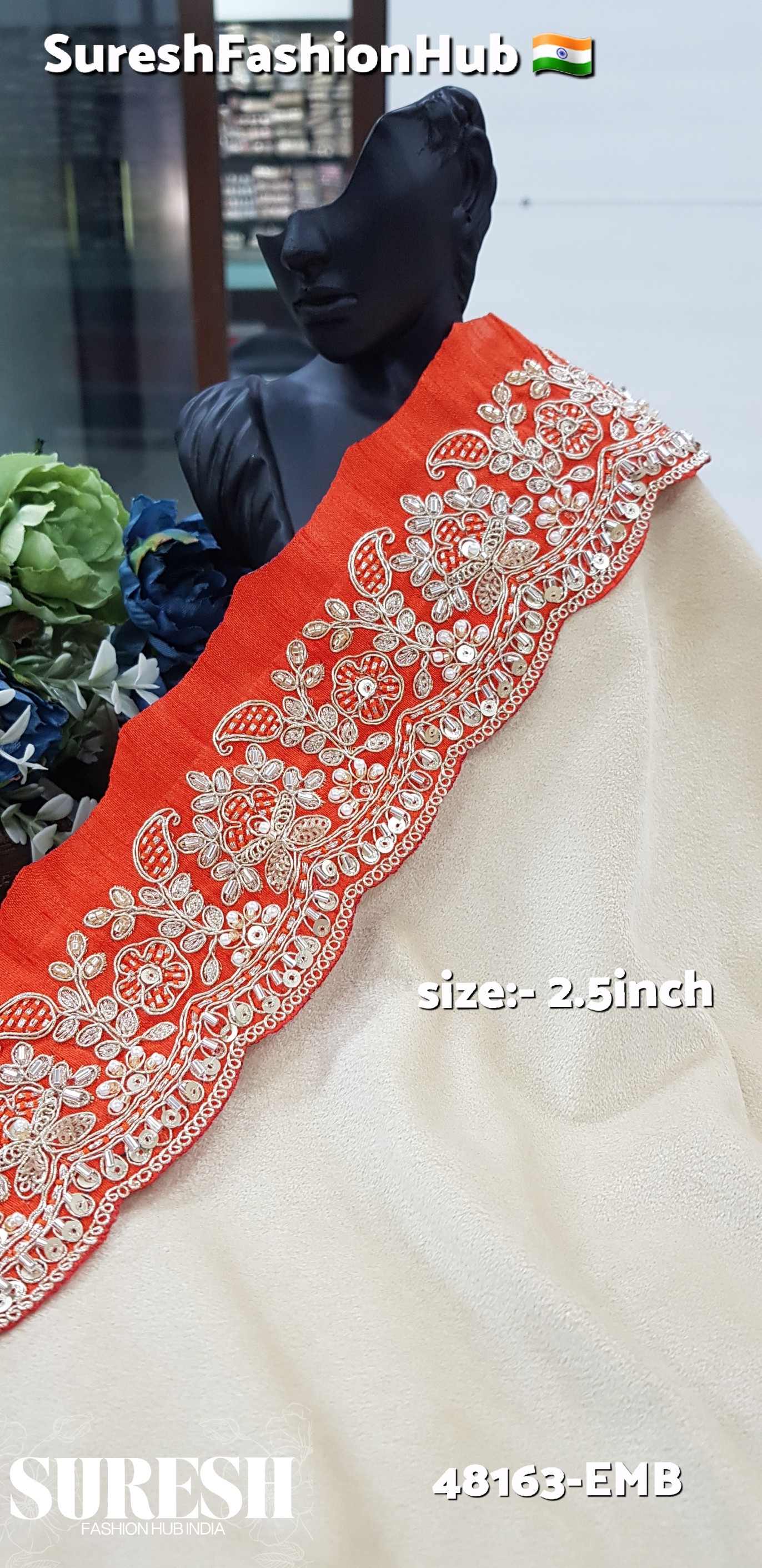 Orange  Sunset Aura Floral Lace