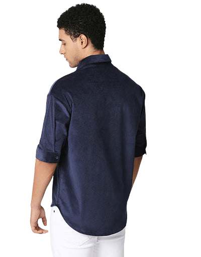 Hemsters | Hemsters Men Solid Casual Blue Shirt 3