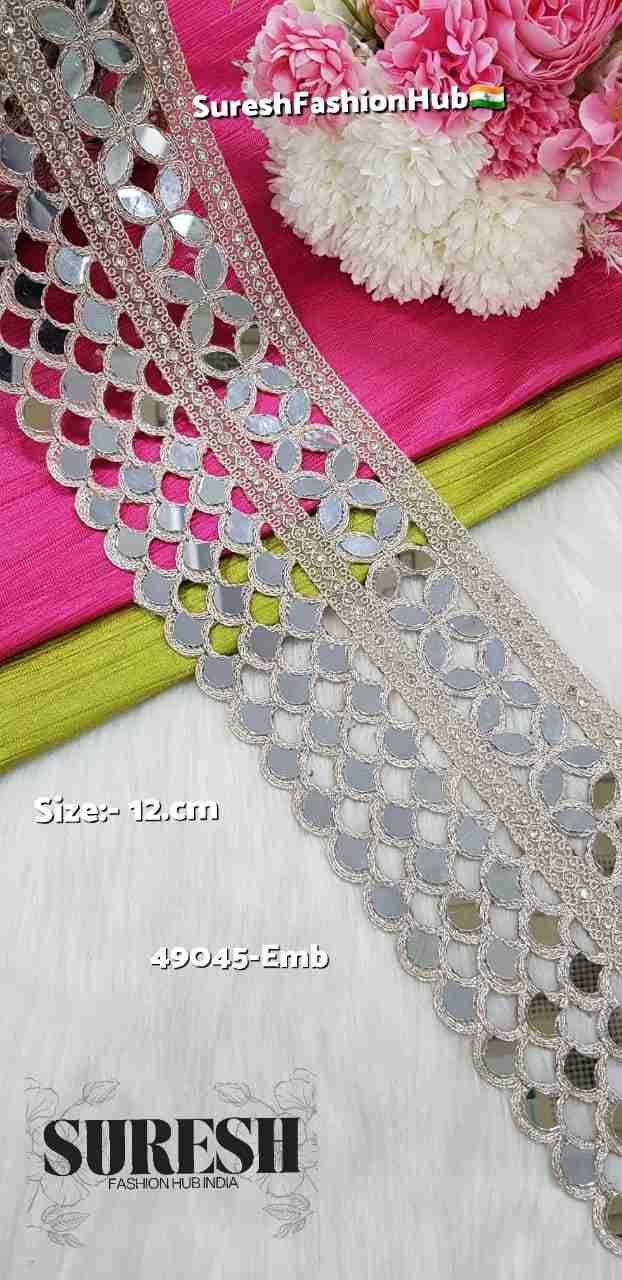 1-Rose Gold Regal Mirror Cutwork Dori Lace -49045