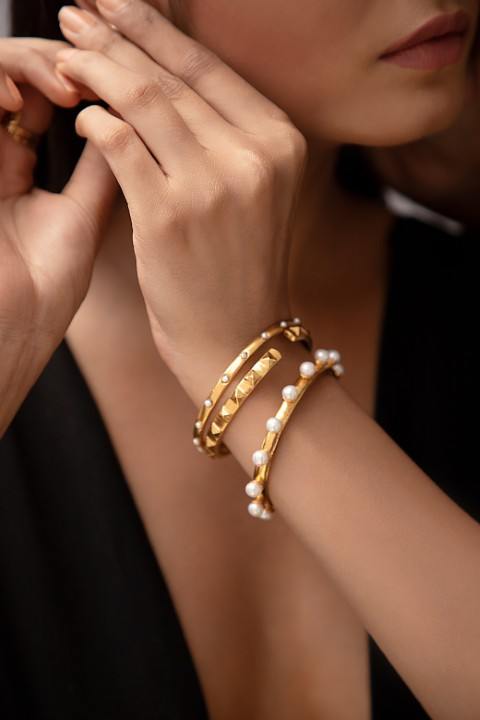 Pearl Bangle Stack