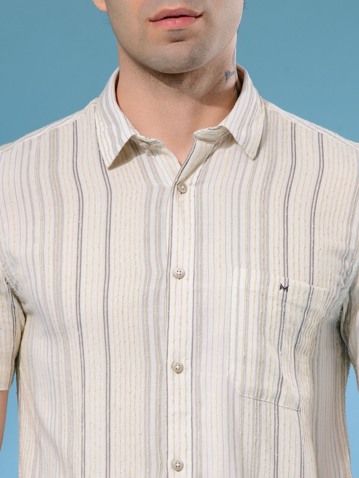 ALBION MENS MOF CREAM SHIRT