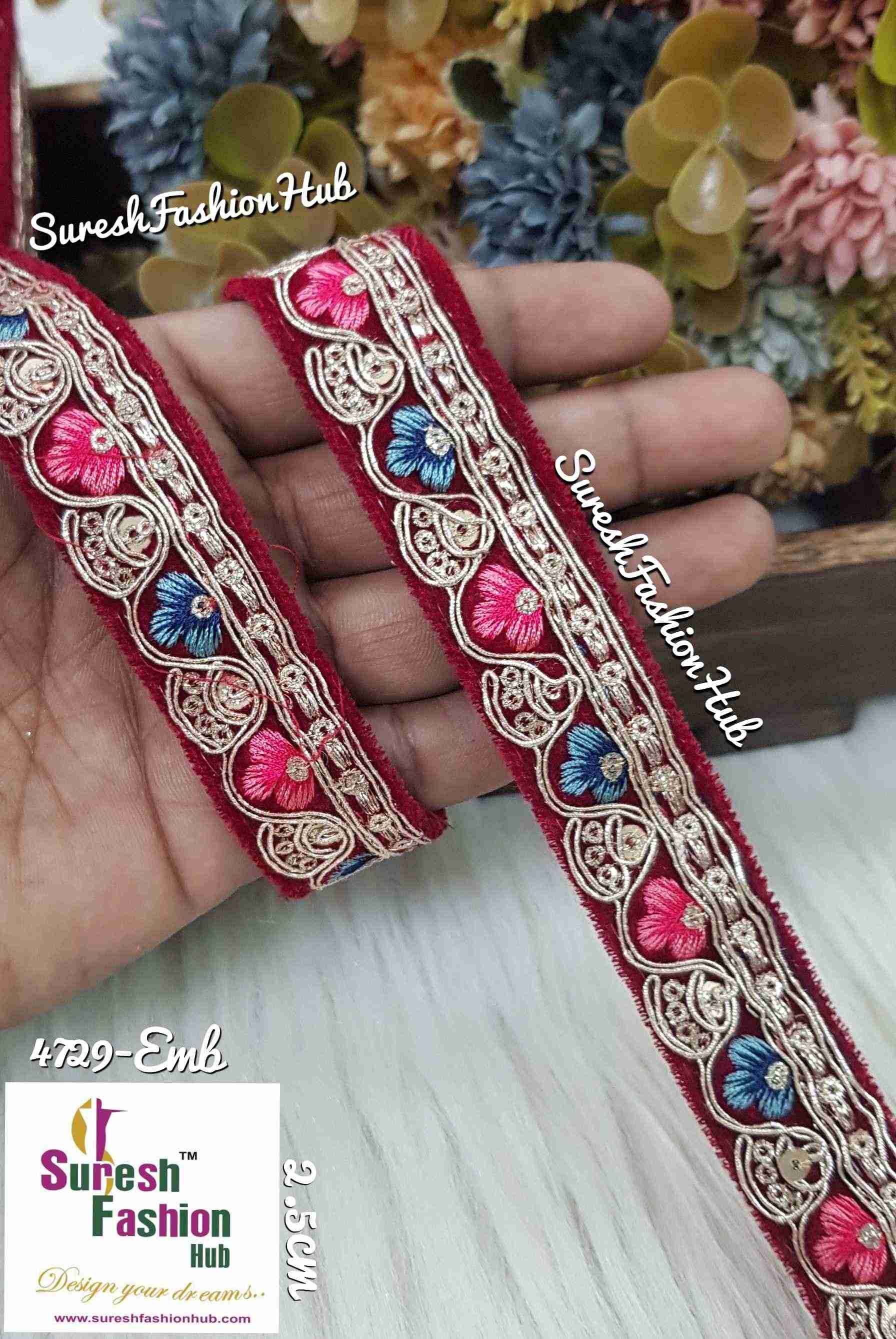RED"Velvet Bloom Embroidery Collection"*
