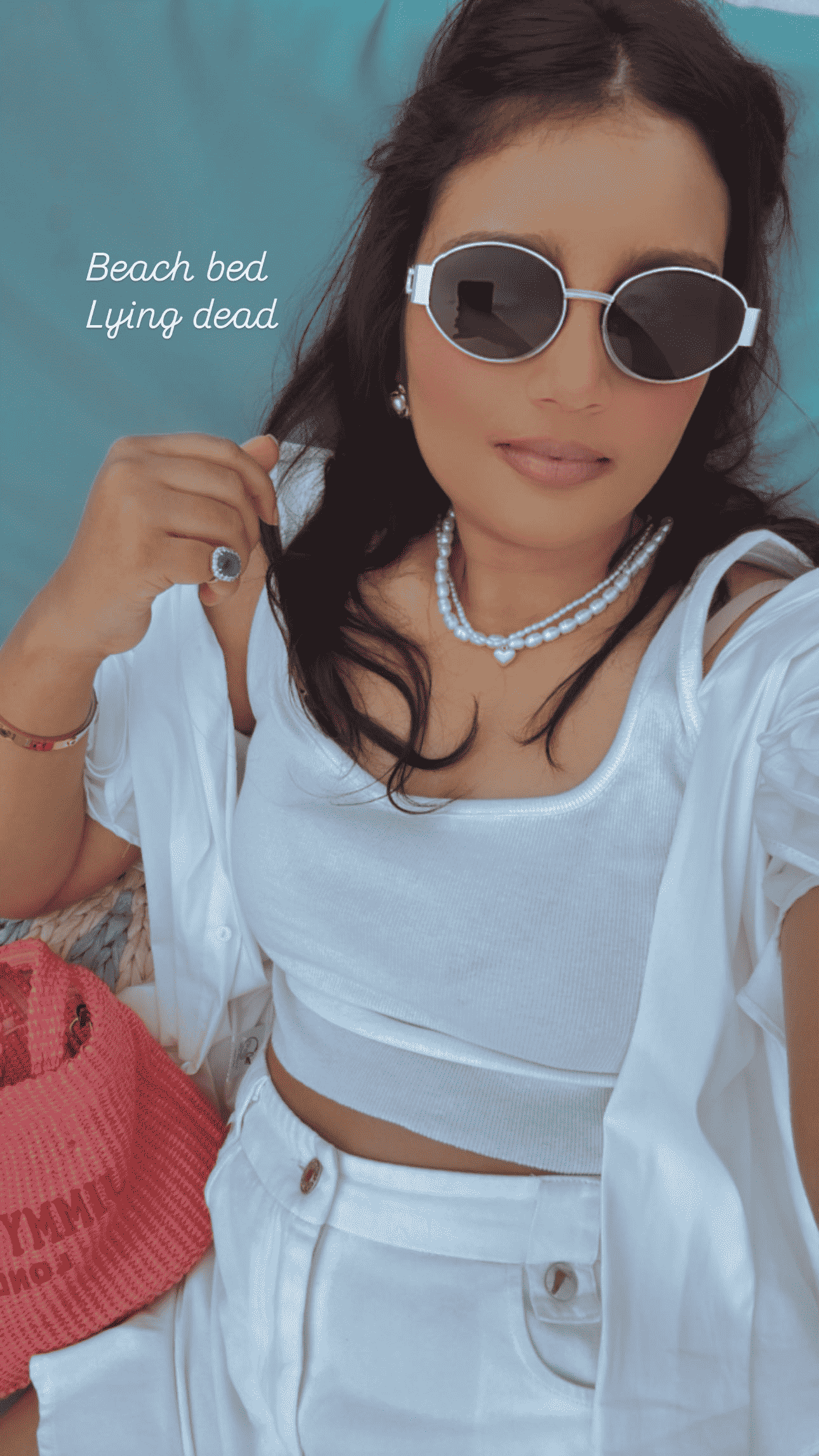 Double pearl Girl necklace