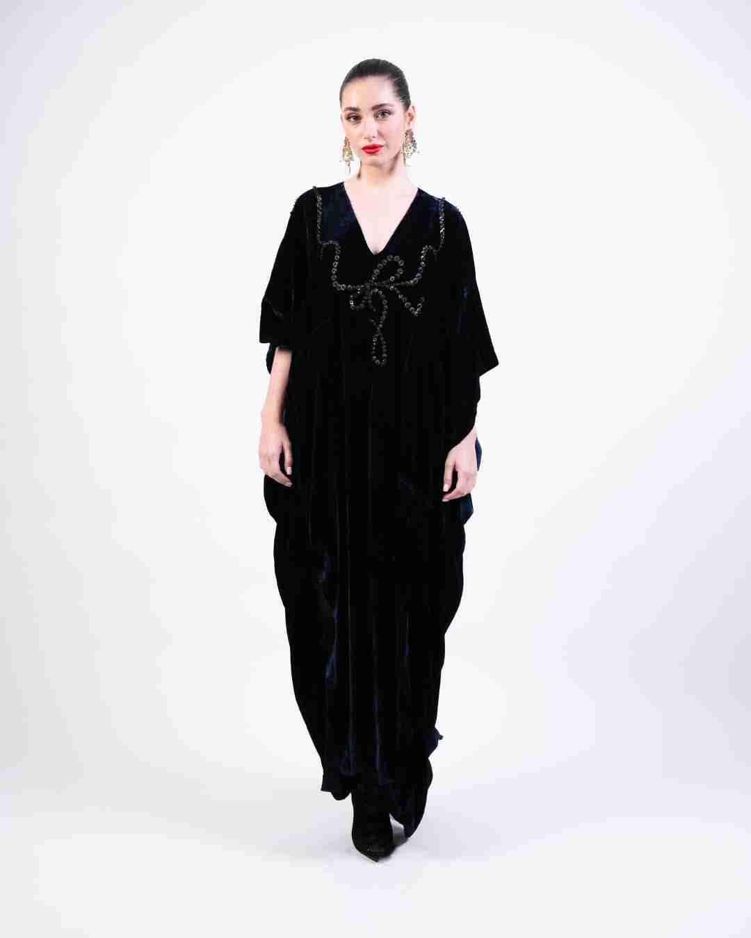 AKOK Blue Velvet Kaftan Dresses