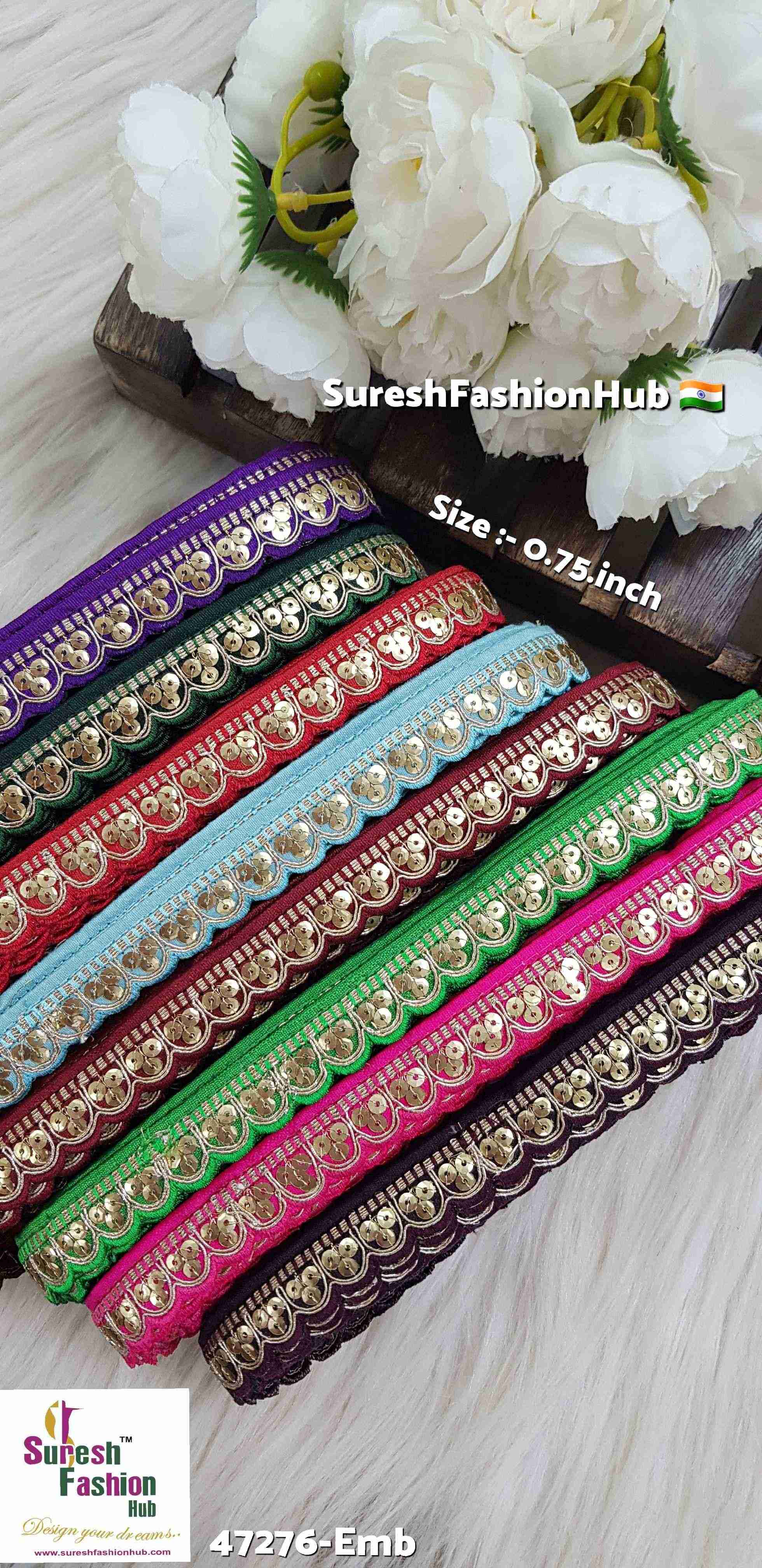 Green Color  Scalloped Elegance Embroidery Lace