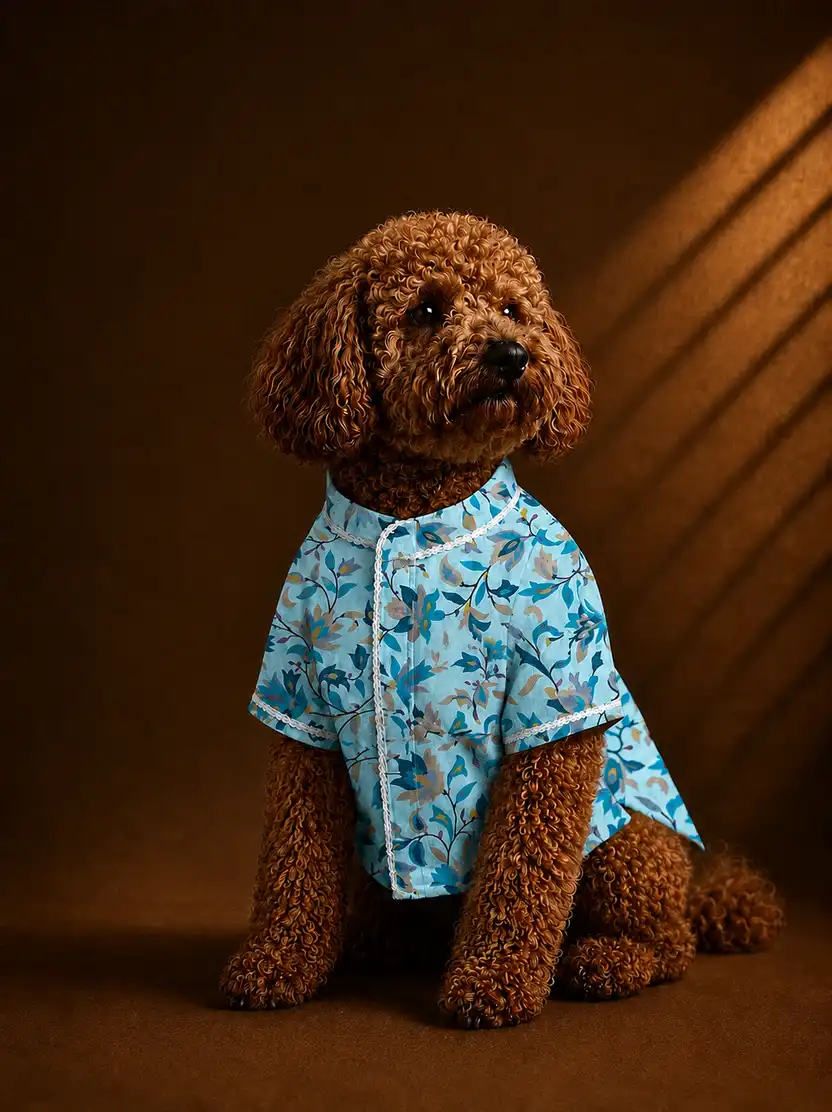 Pawsh Pet Royale Blue Floral Kurta for Dogs