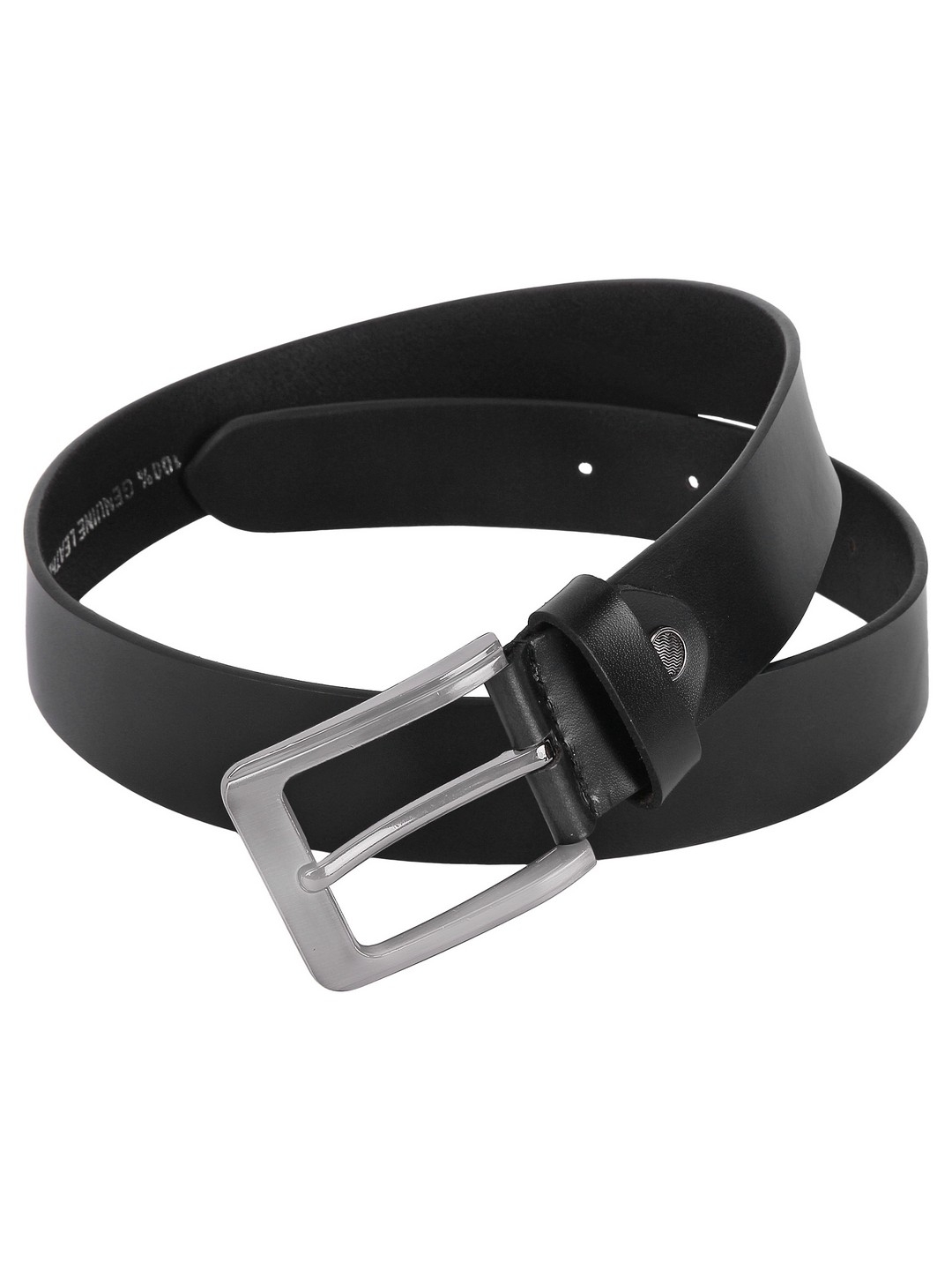 Creature Plain Solid Formal/Casual Black Genuine Leather Belts For Men