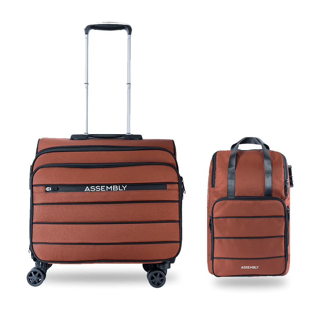 Overnighter Trolley and Laptop Backpack - Rust