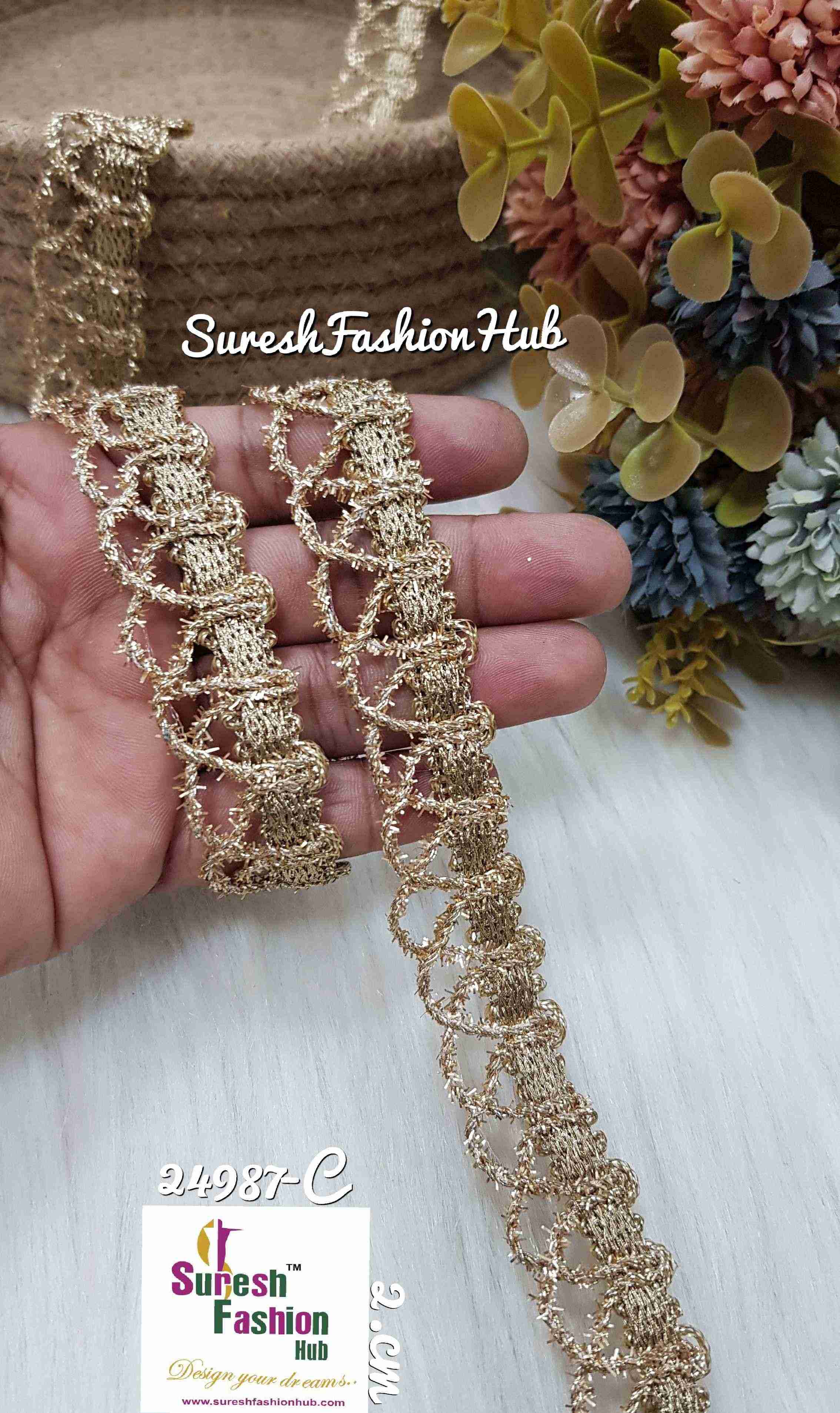 Pearl  Crystal Crochet Lace