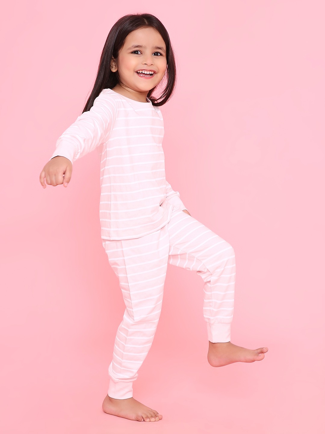 Girls- 2 piece printed cotton jogger lounge set