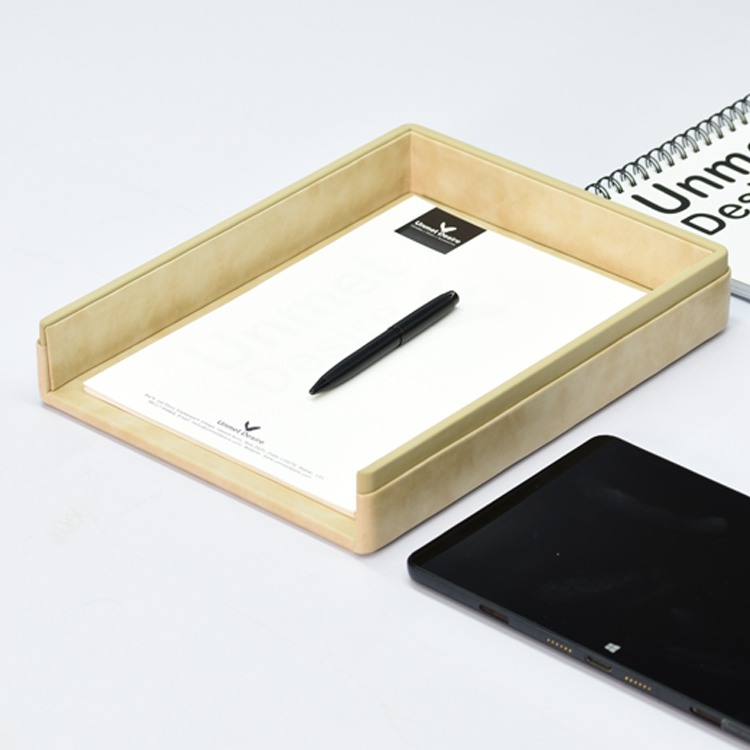 A4 Paper Tray / Letter Tray | Faux Leather | Moderno | Cream