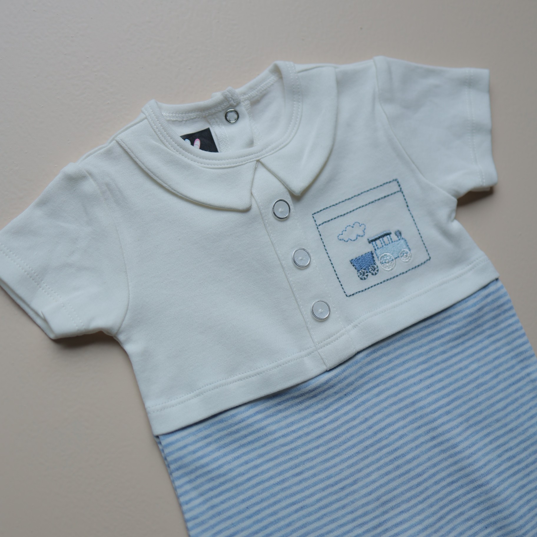 Little Conductor Stripes Romper