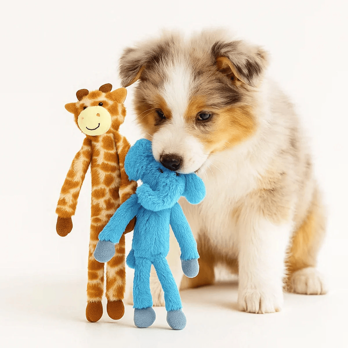 FOFOS Elephant & Giraffe Plush Dog Toy, Pack of 2