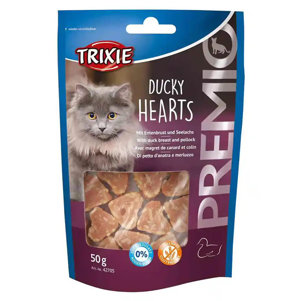Trixie Premio Ducky Hearts Treat for Cats, 50 g