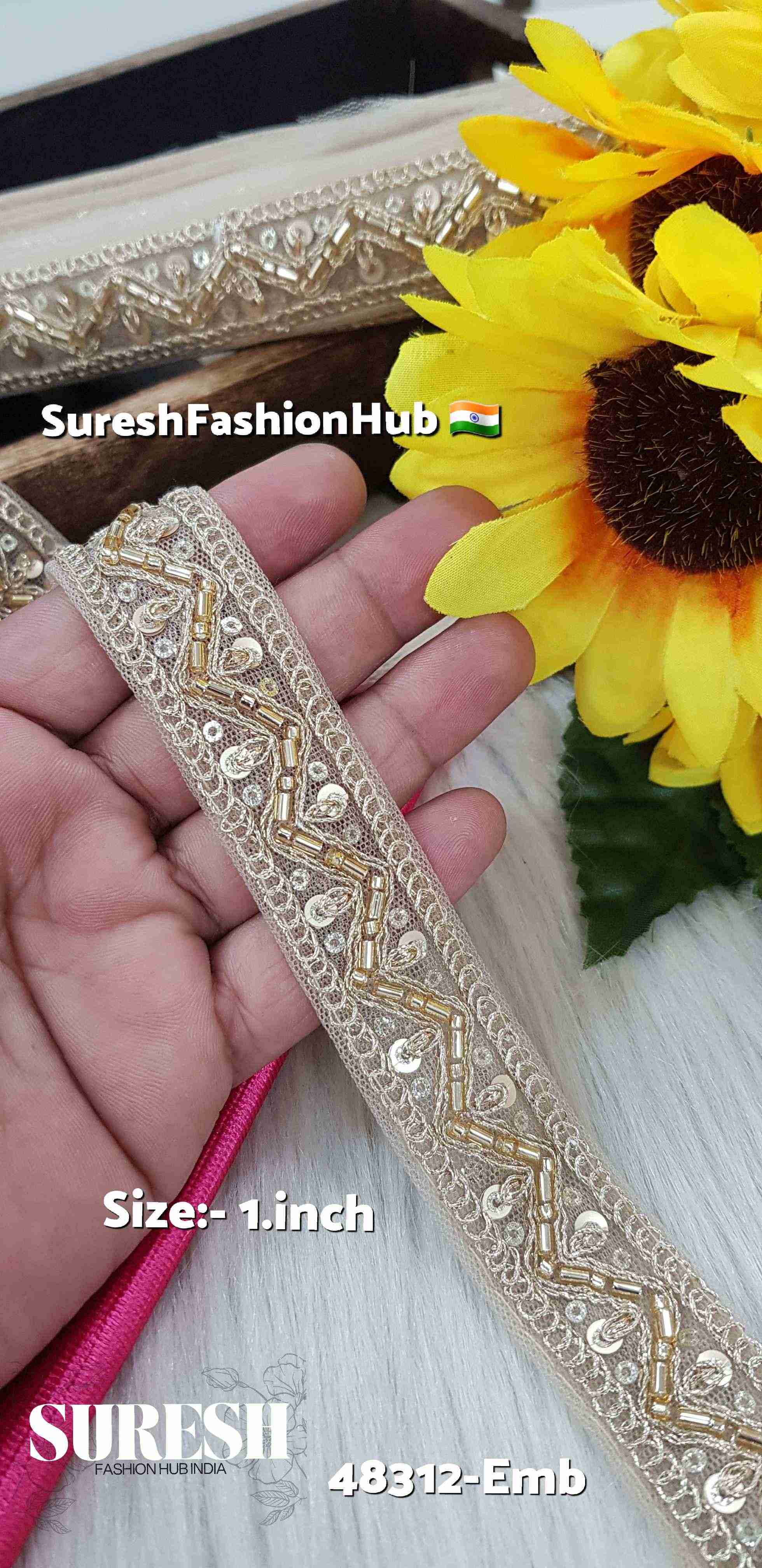 Antique Gold Elegance Embroidery Lace